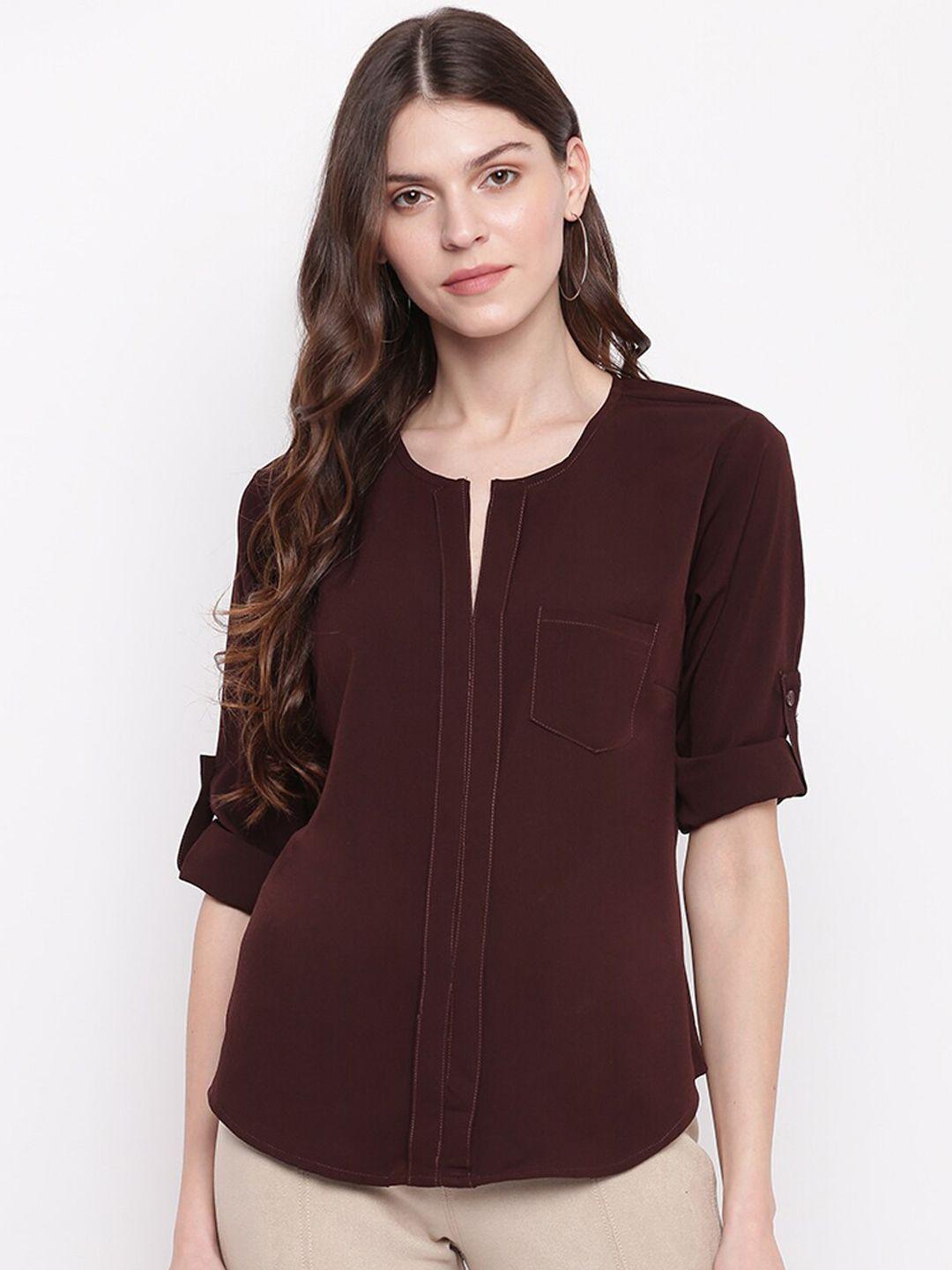 mayra women brown solid top