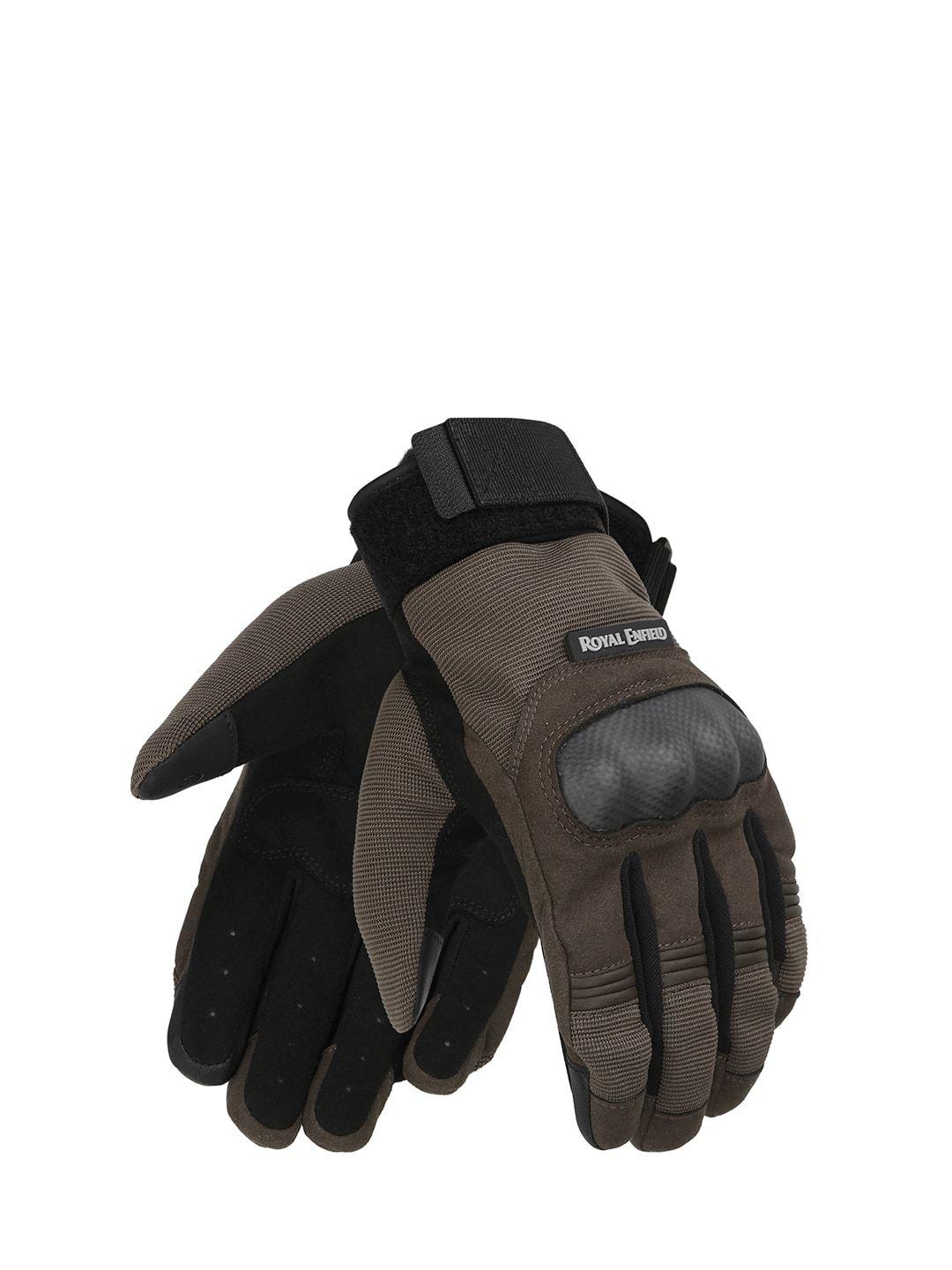 royal enfield men black & brown strident riding gloves