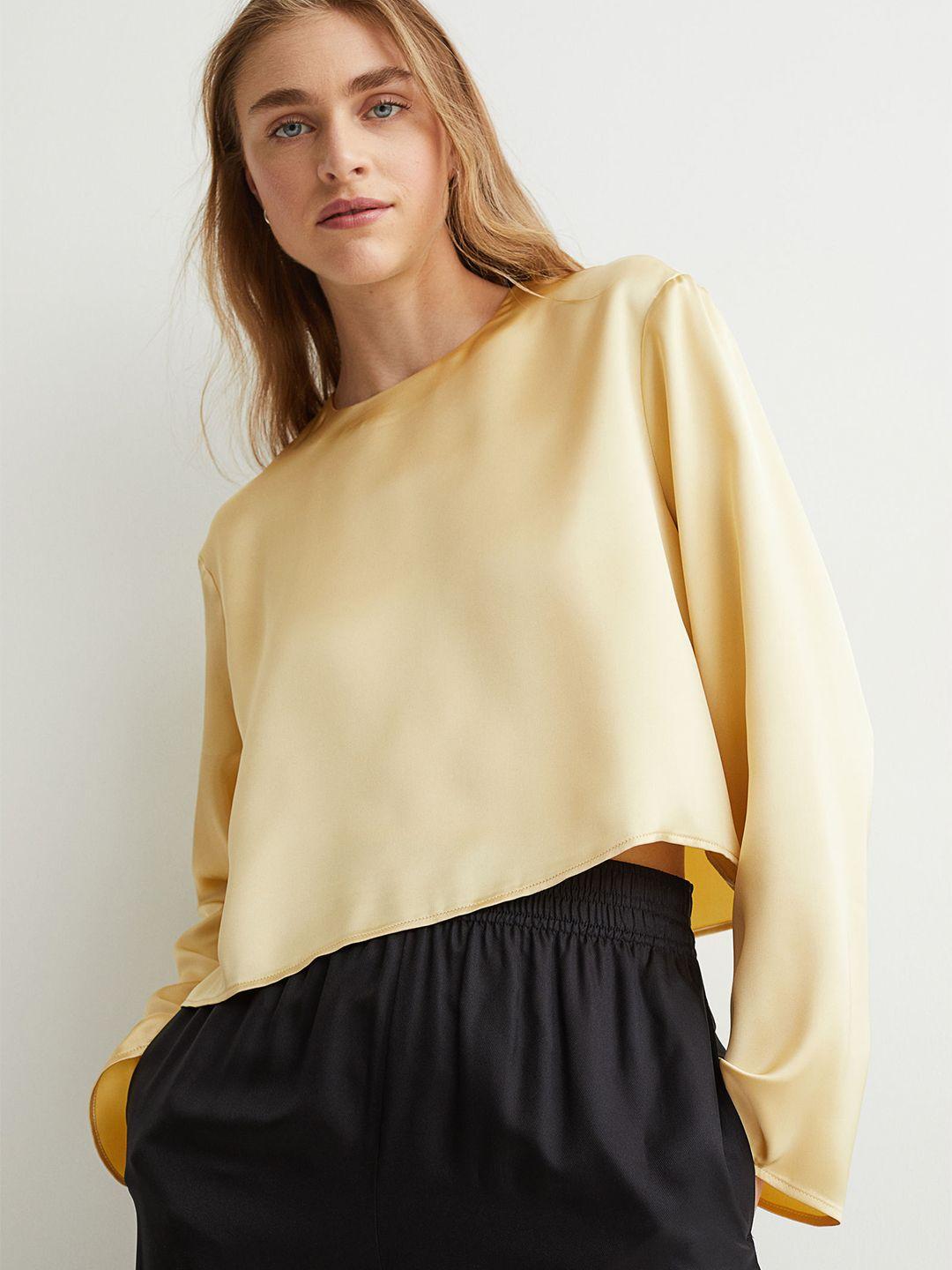 h&m women gold satin blouse