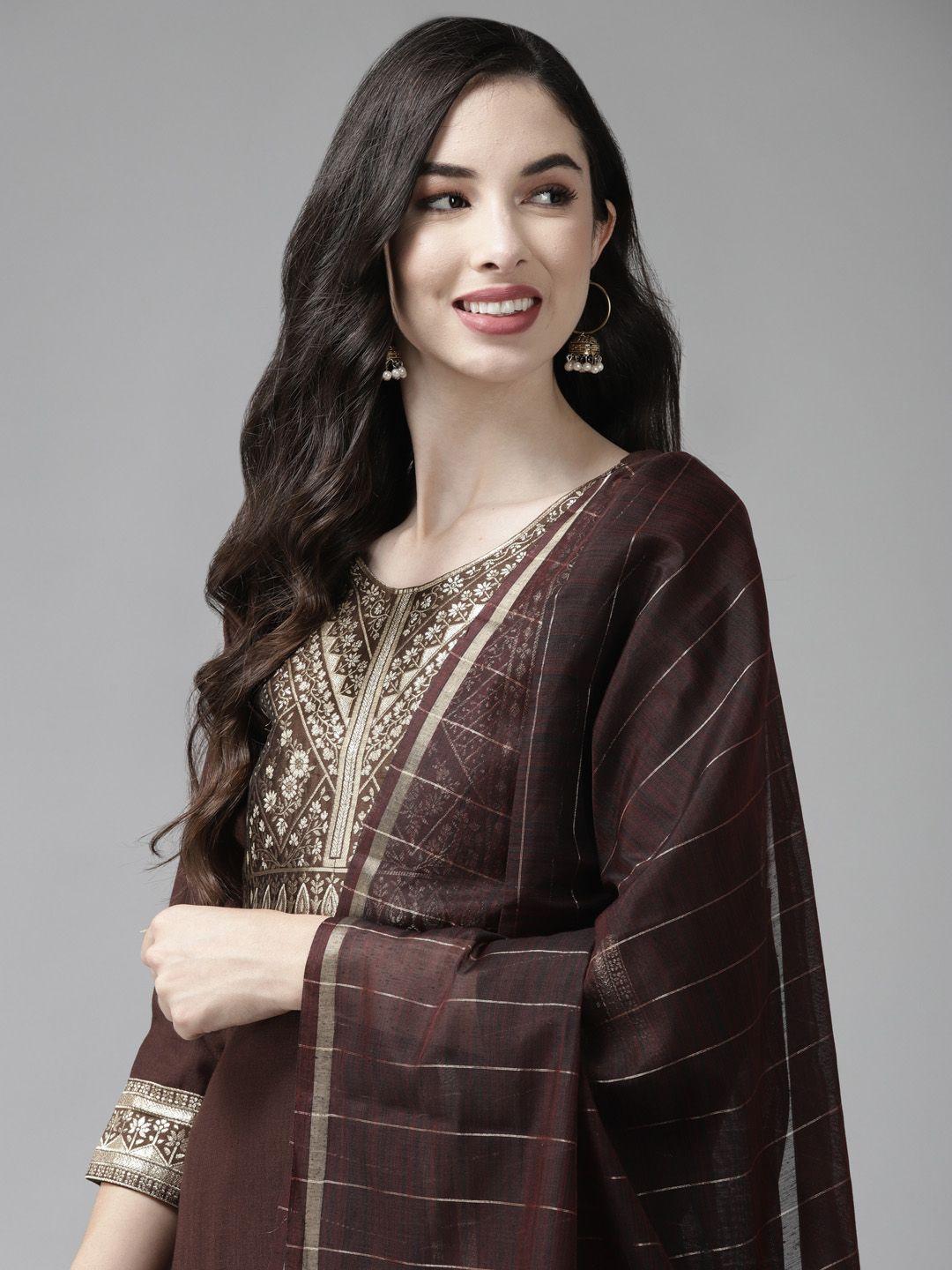 indo era women ethnic motifs yoke design kurta with palazzos & dupatta