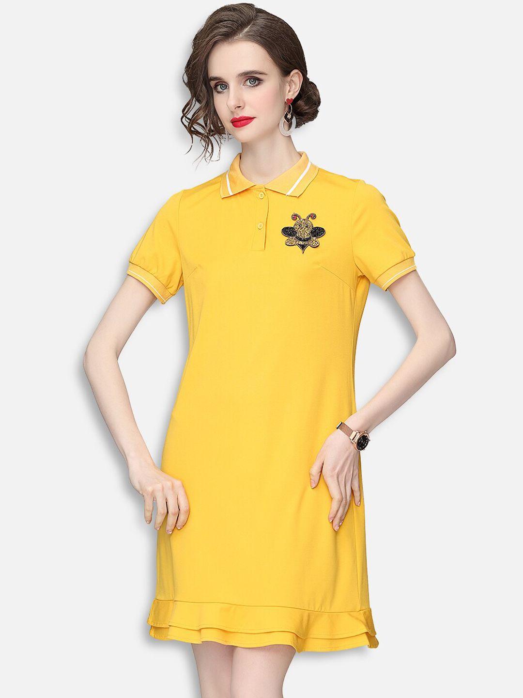 jc collection yellow t-shirt dress