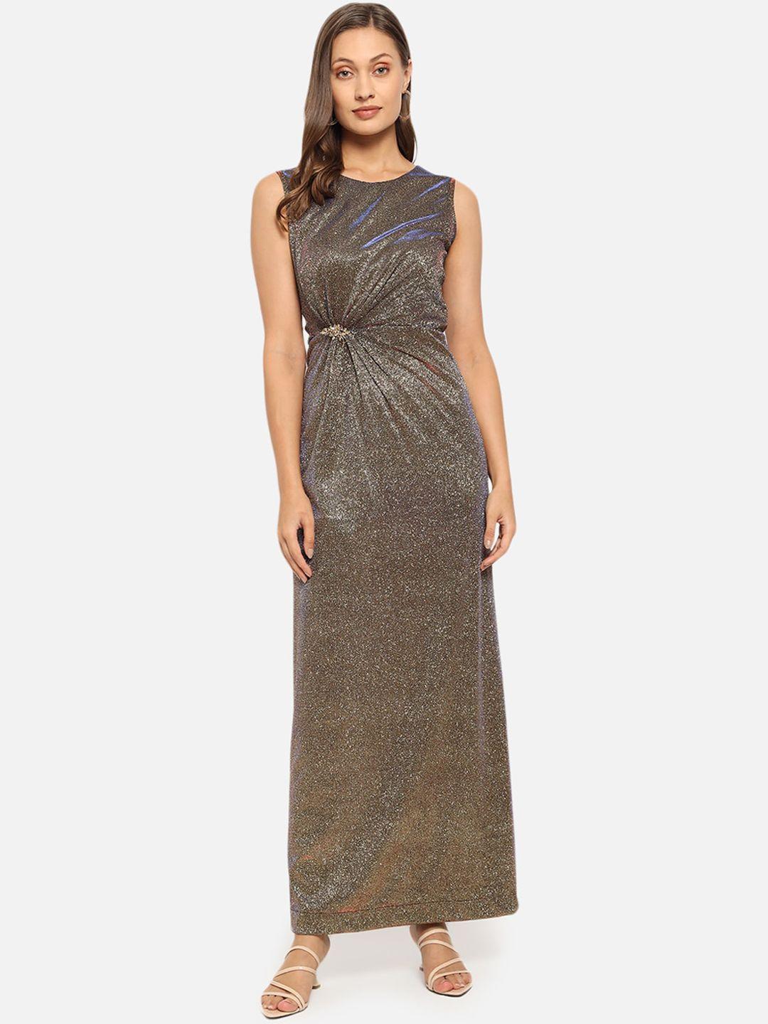 just wow gunmetal-toned maxi dress