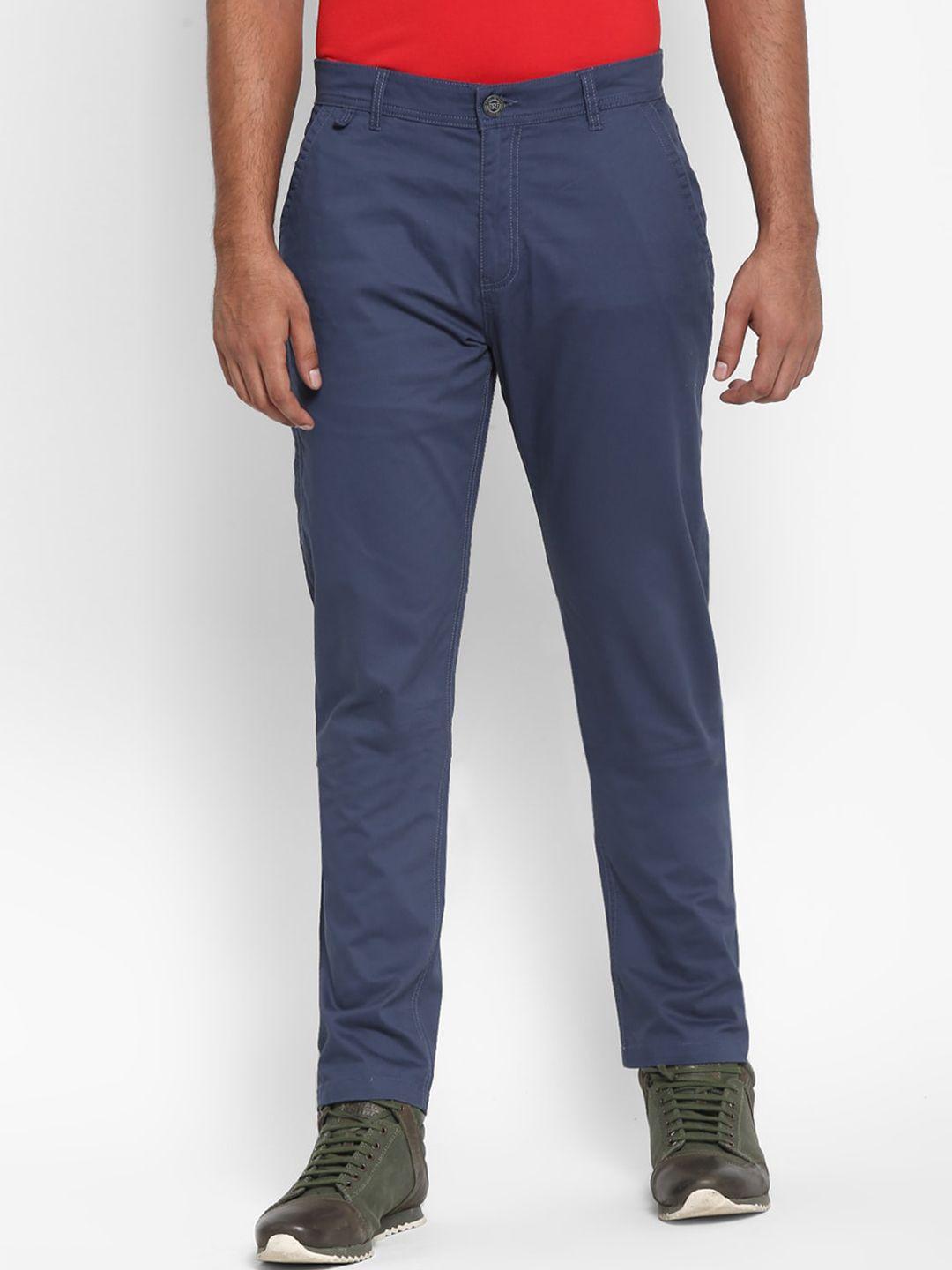 royal enfield men blue chinos trousers