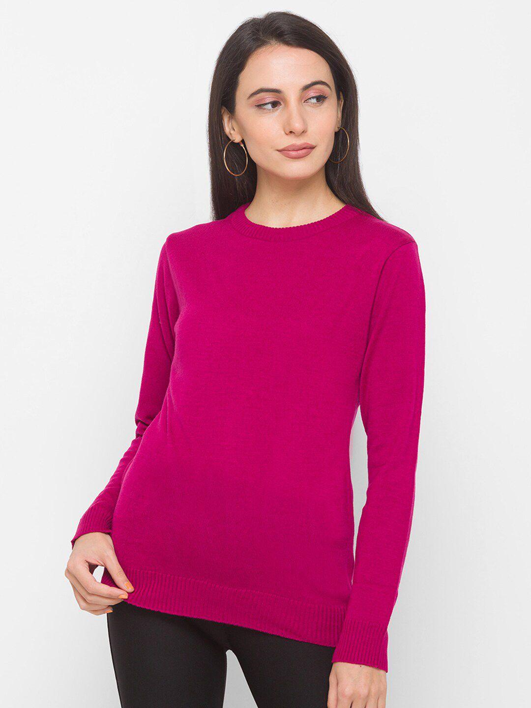 globus women magenta acrylic pullover