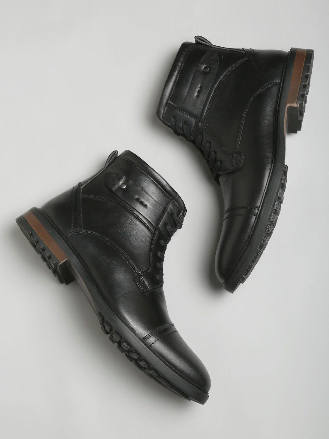 apsis men black flat boots