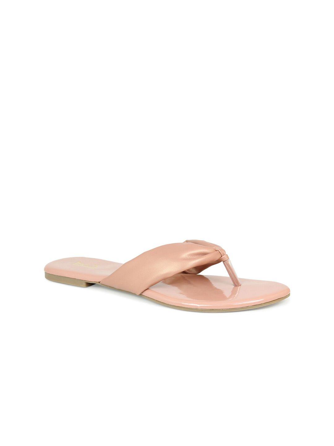 inc 5 women rose gold-toned t-strap flats