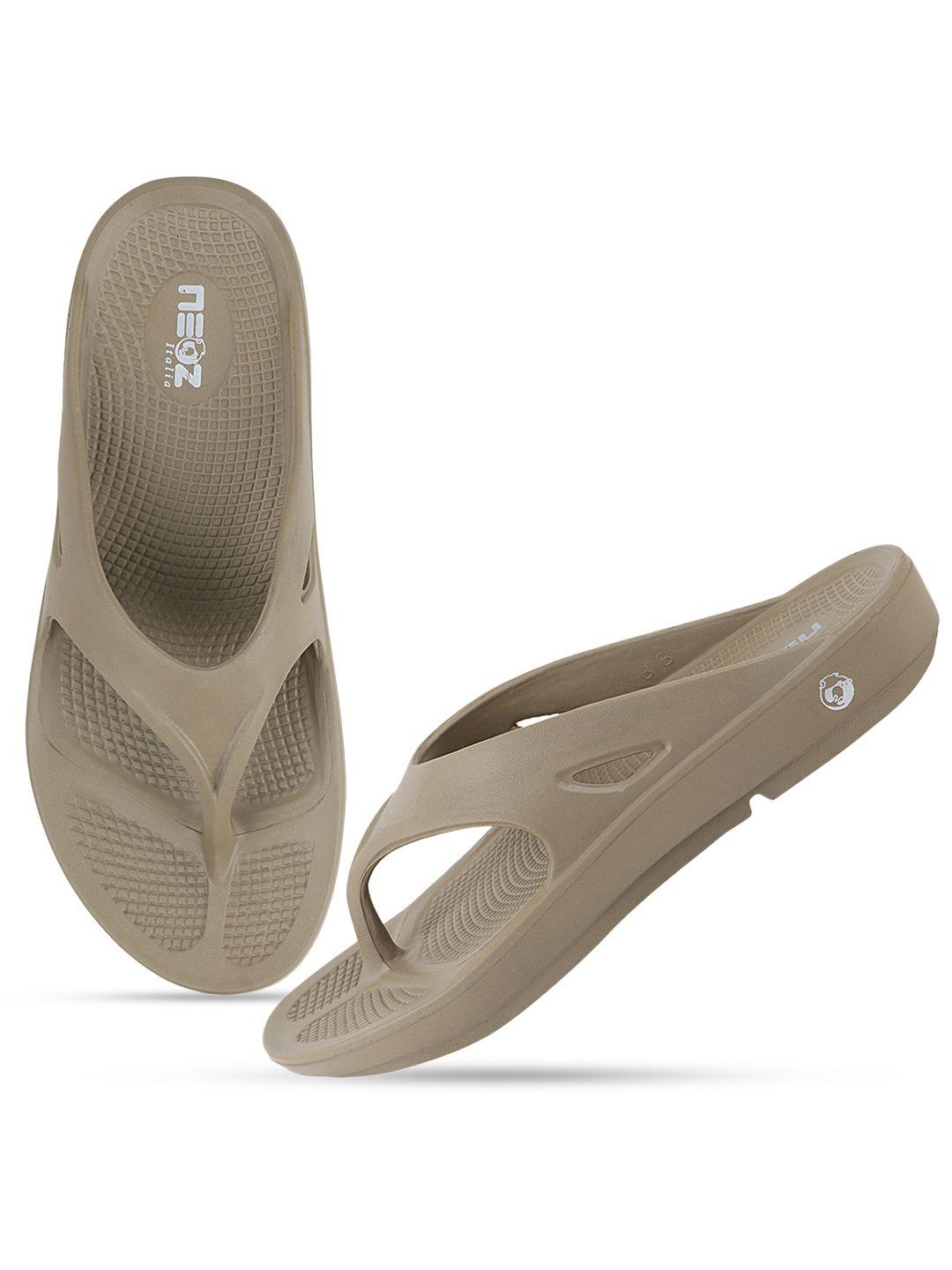 neoz men khaki rubber thong flip-flops