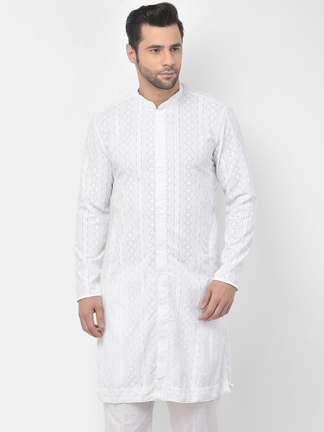 lamaaya men white pure cotton kurta with pyjamas