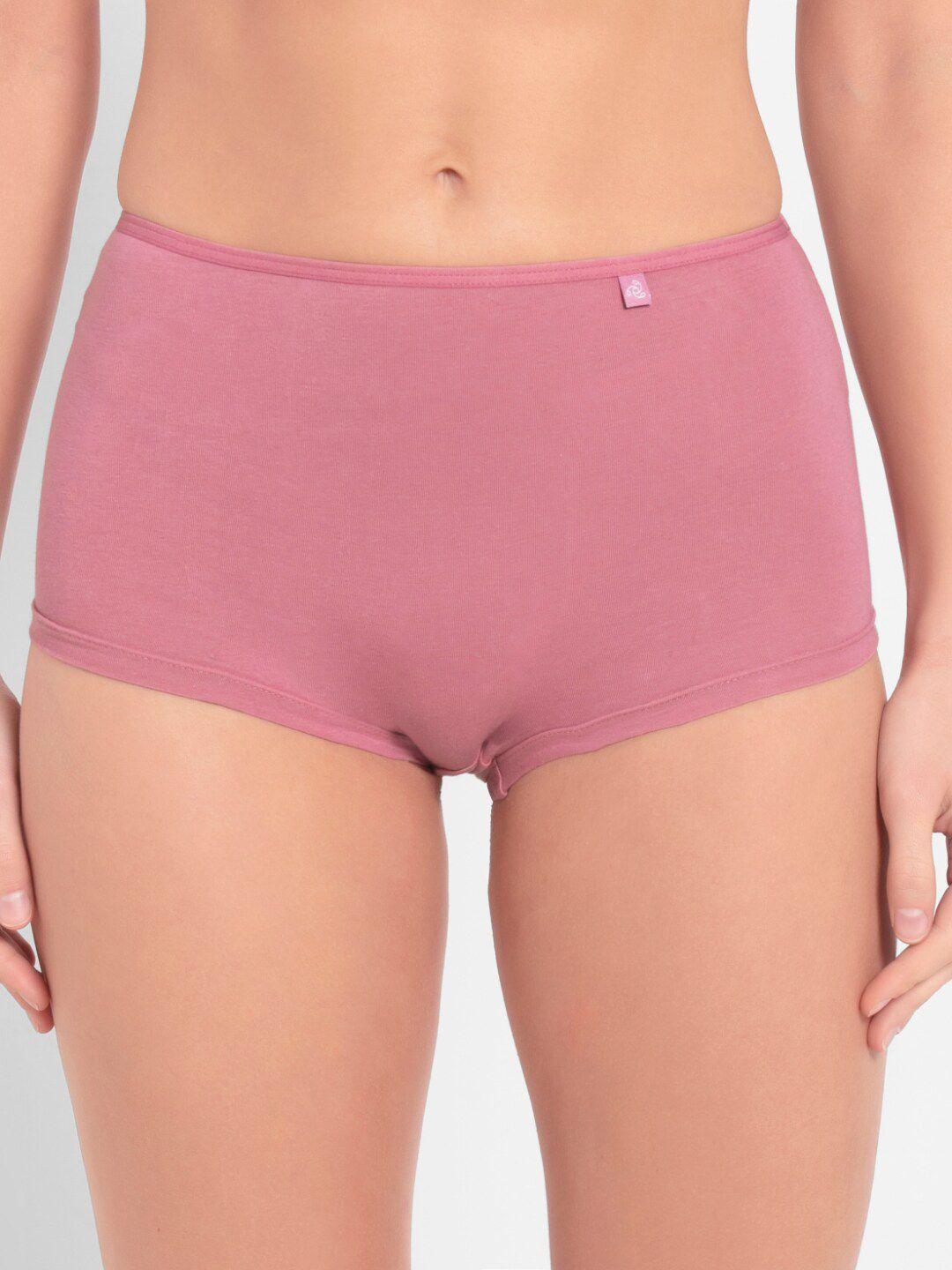 jockey women pink solid boy shorts