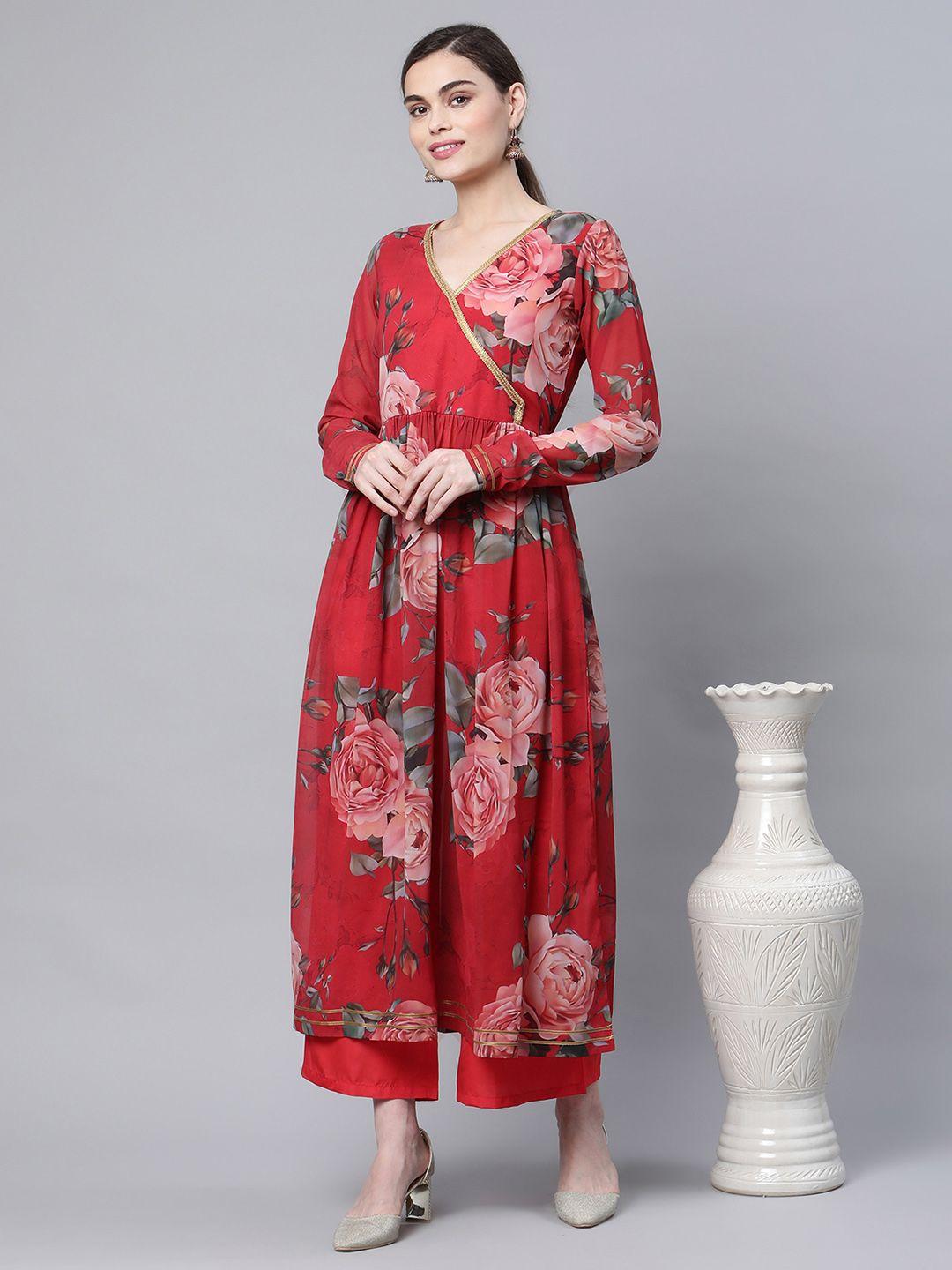 ahalyaa georgette romantic florals kurta set