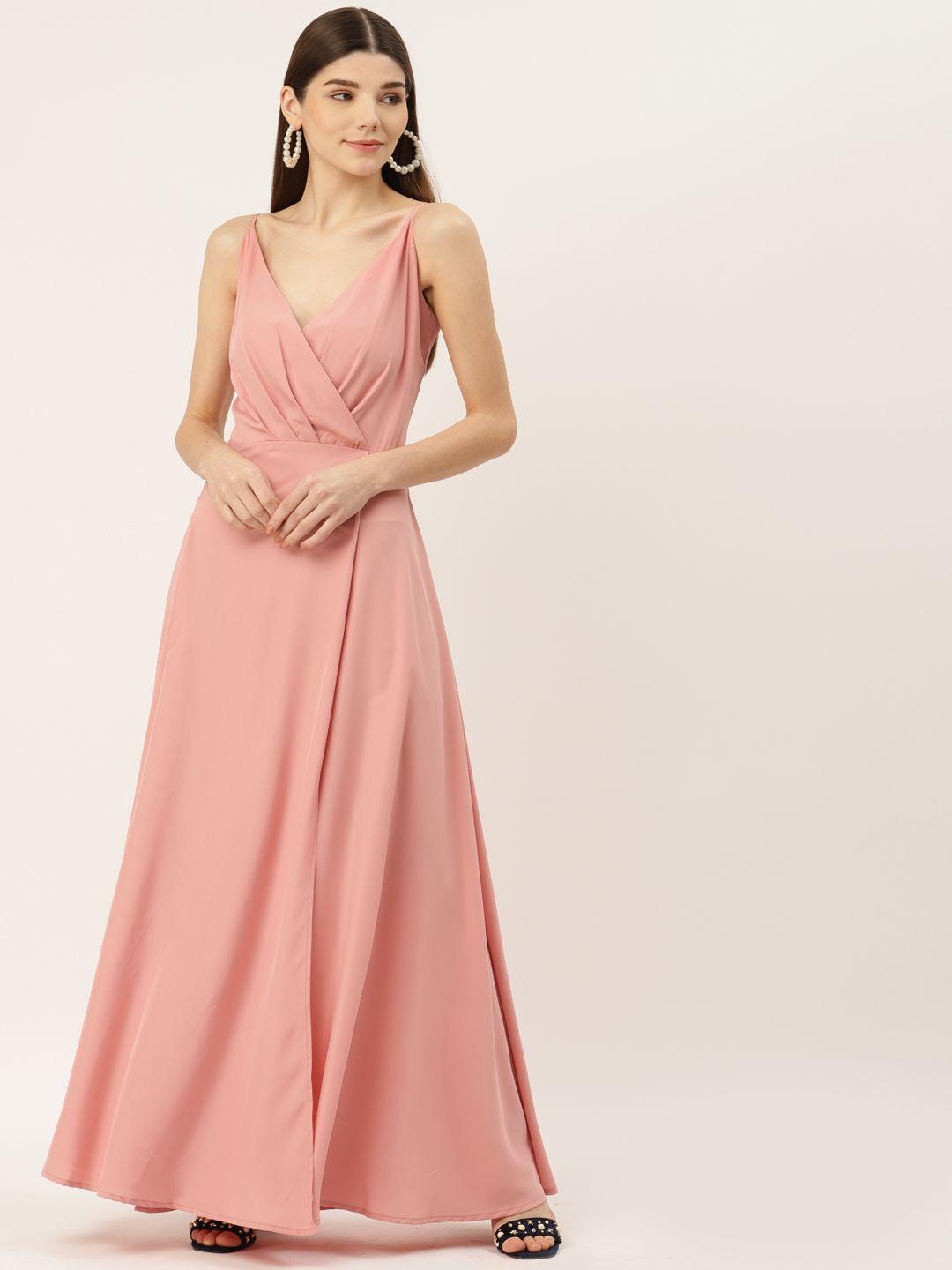 deewa peach-coloured crepe maxi dress