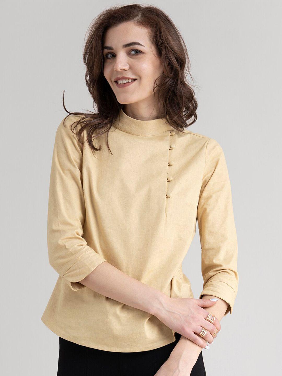 fablestreet yellow high neck top