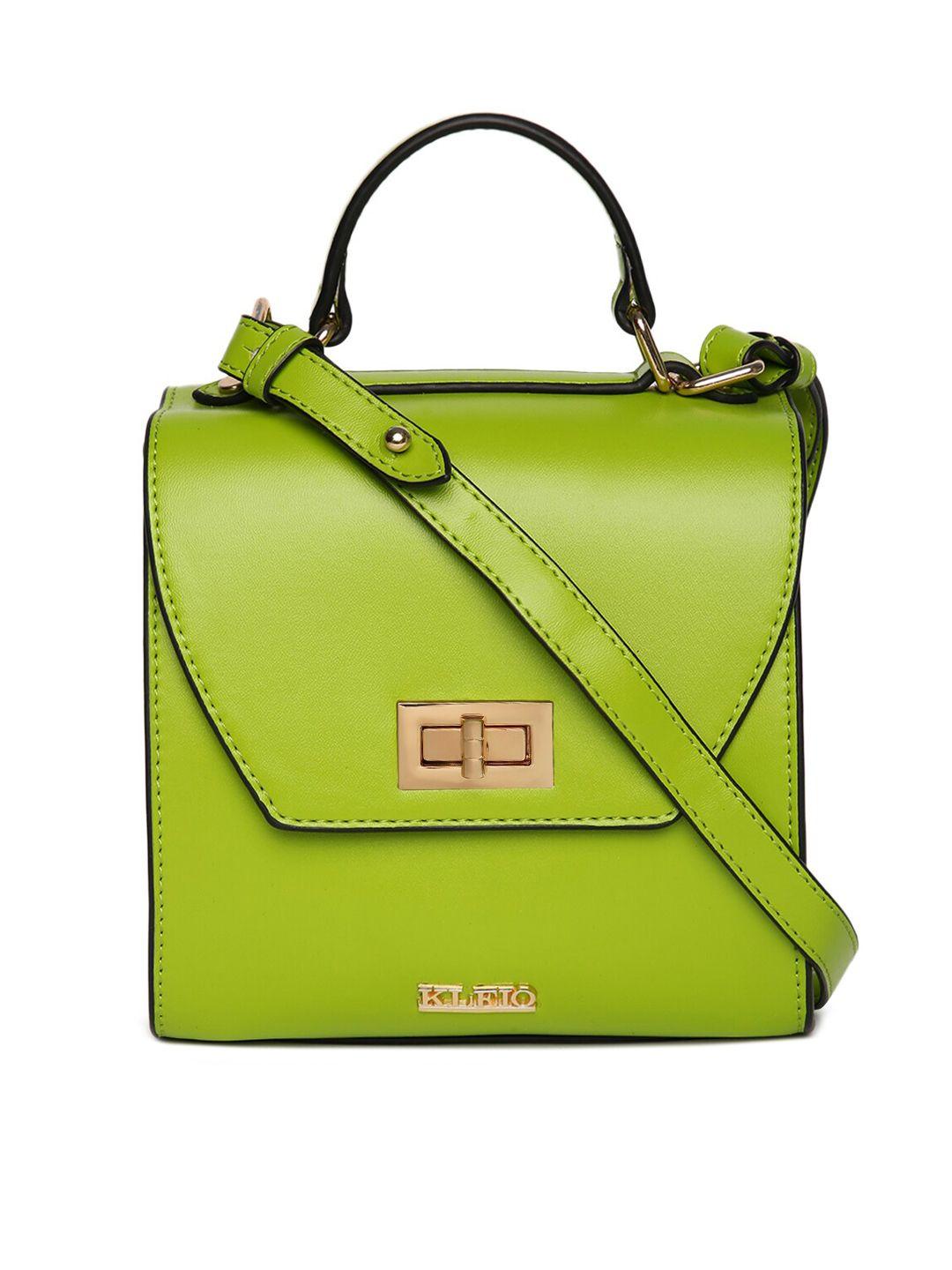 kleio green pu structured satchel