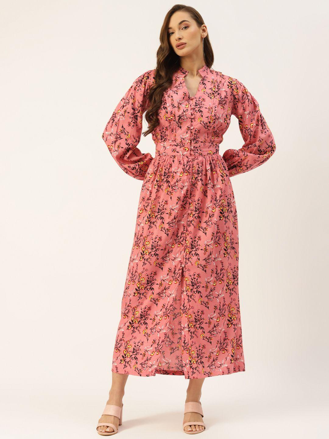 alsace lorraine paris pink floral a-line maxi dress