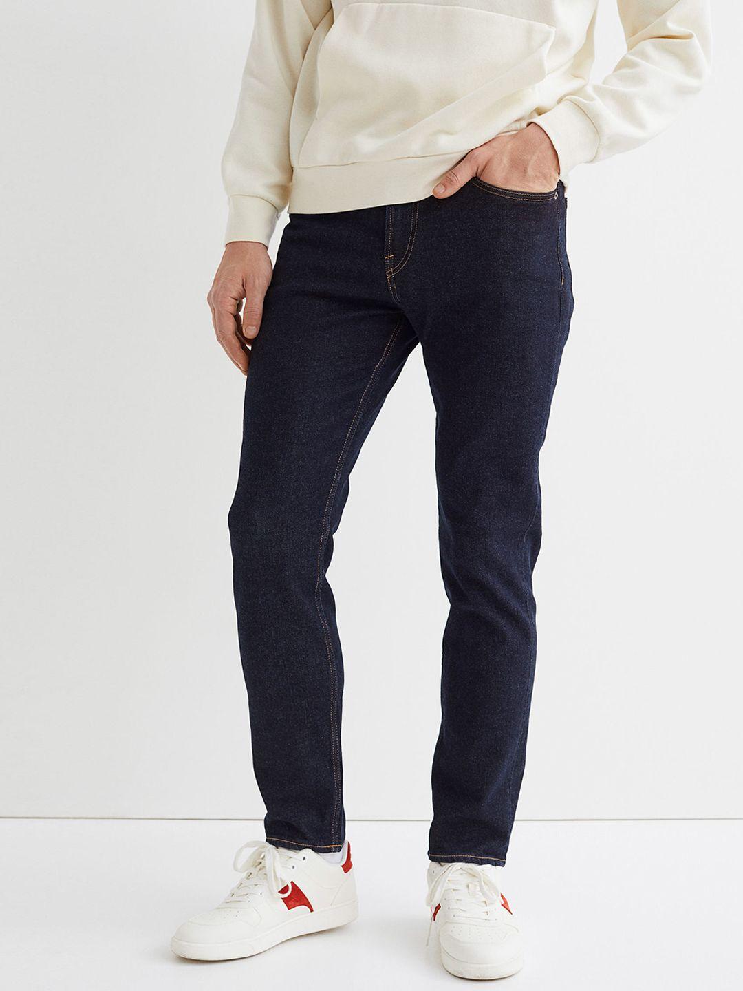 h&m men blue solid slim jeans