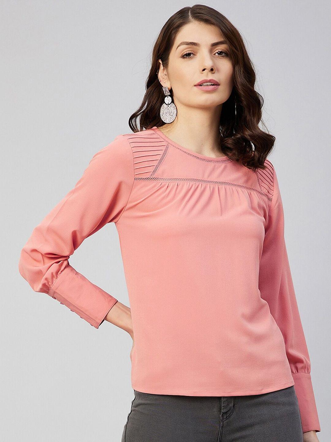 carlton london peach-coloured crepe top