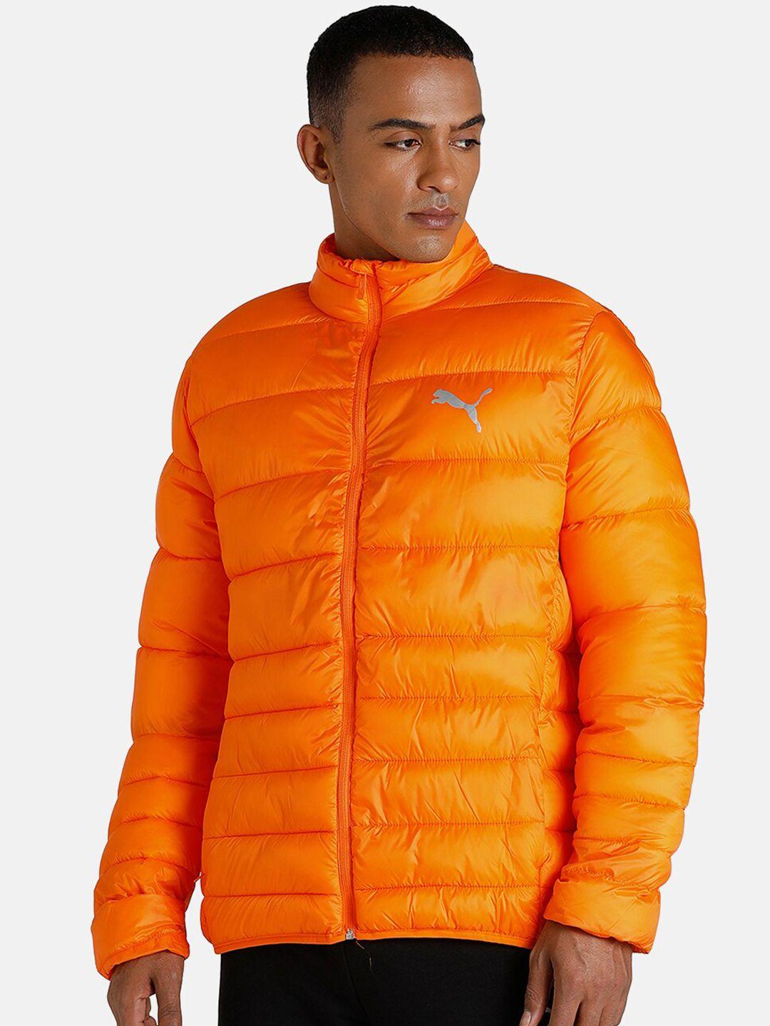 puma men orange puffer jacket