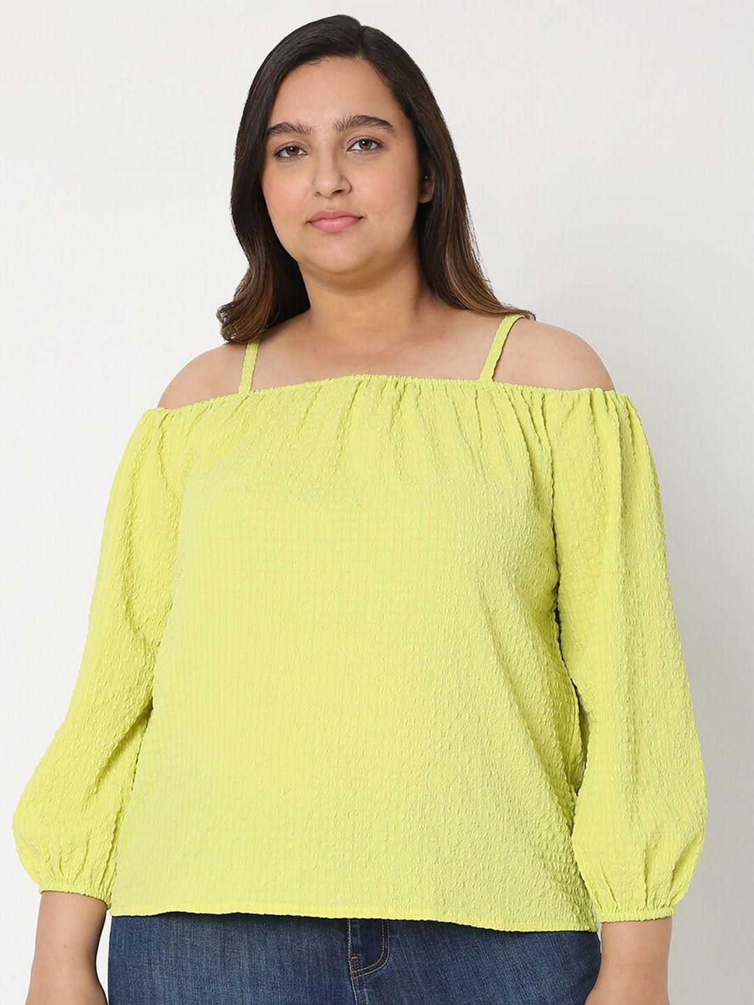 vero moda curve green bardot top