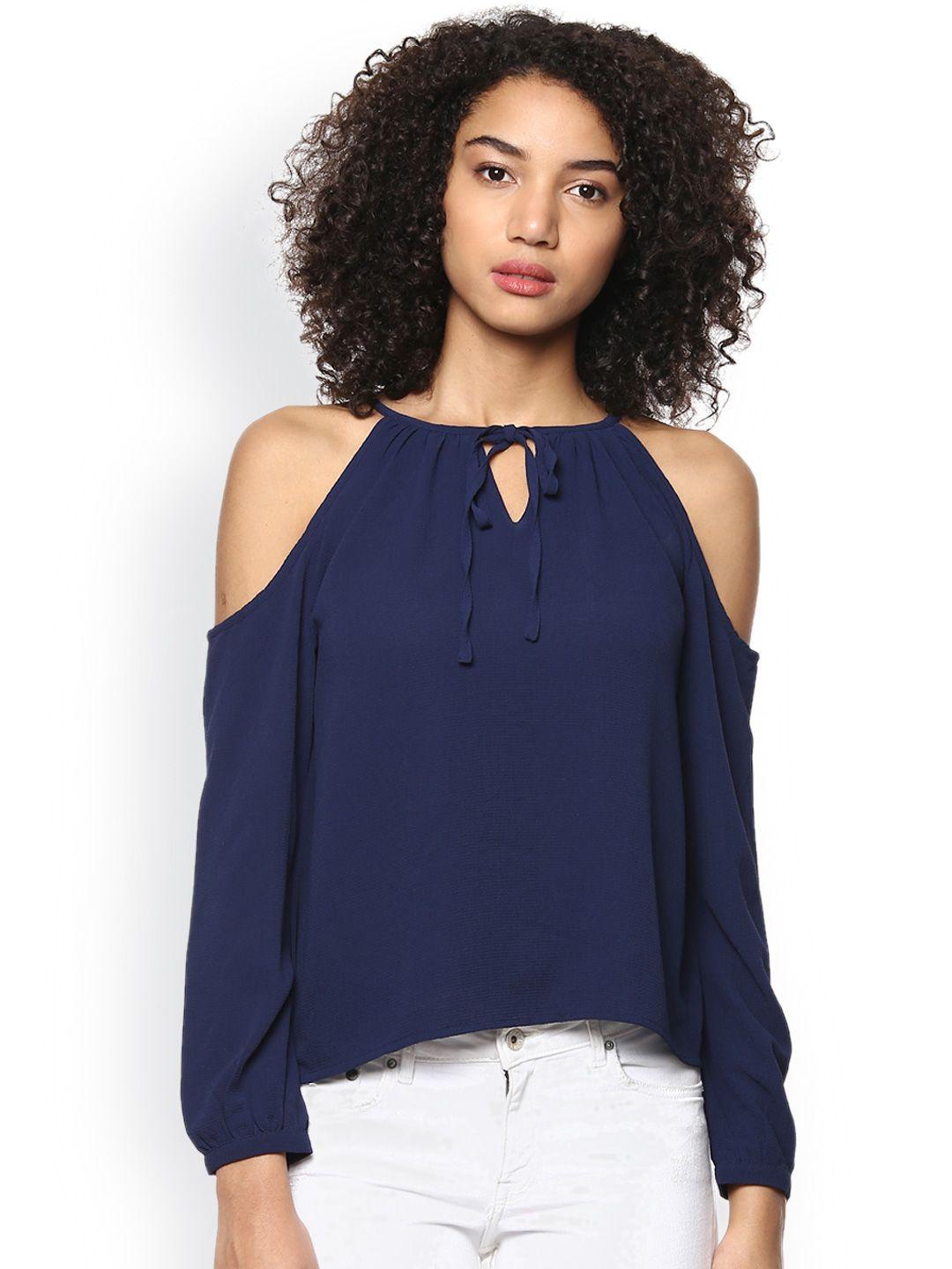 harpa navy cold-shoulder top