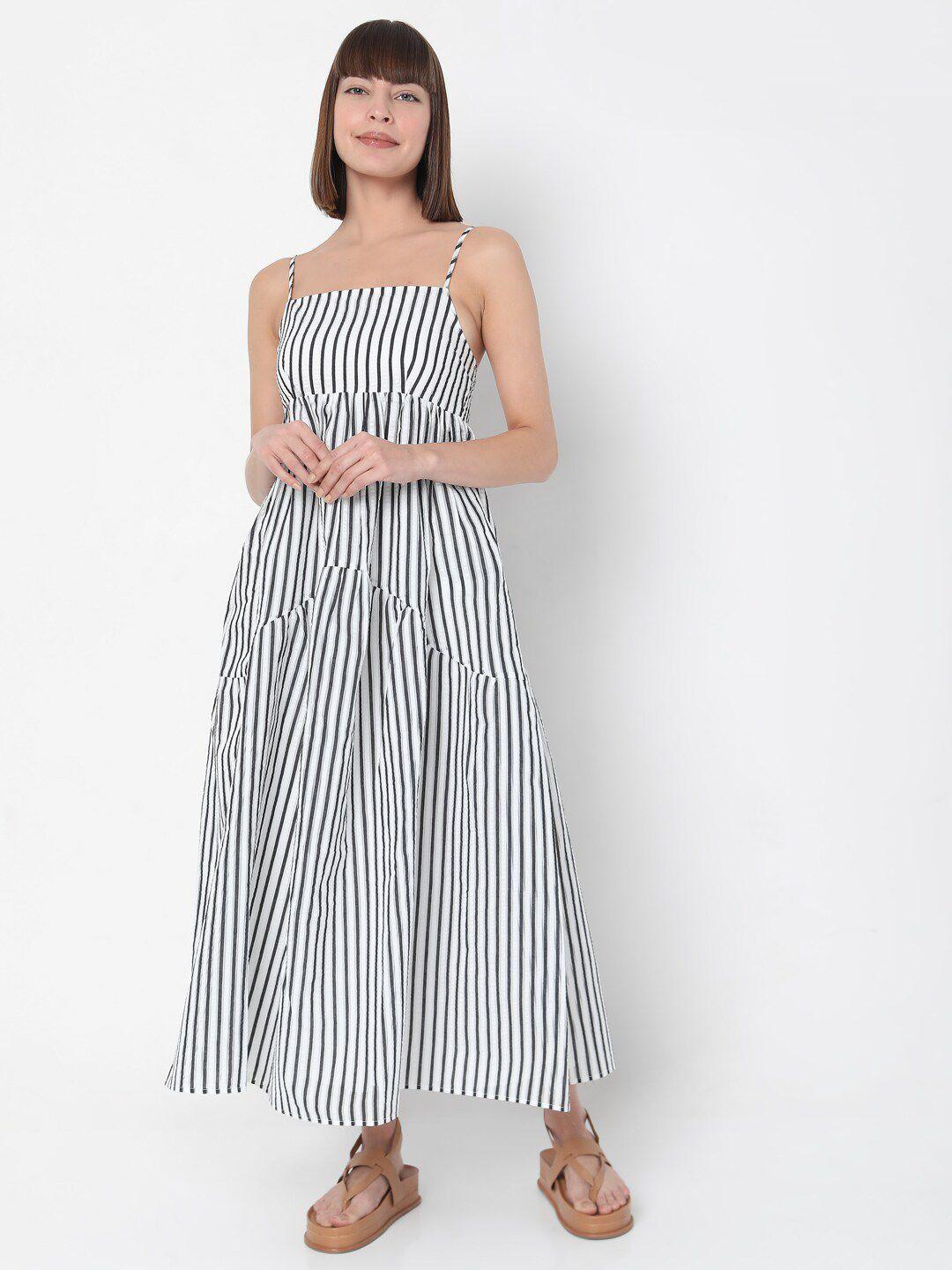 vero moda women white striped maxi dress