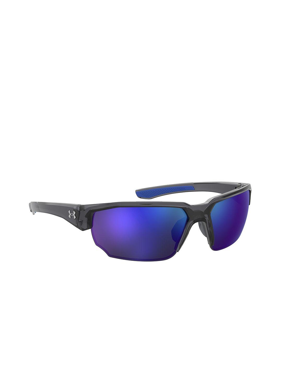 under armour men blue & grey shield sunglasses