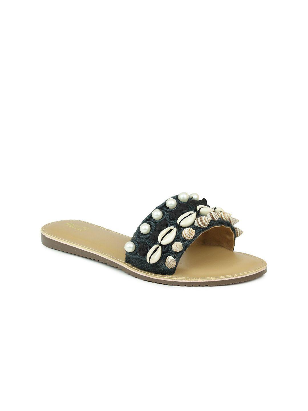 inc 5 women navy blue & navy blue comfort sandals