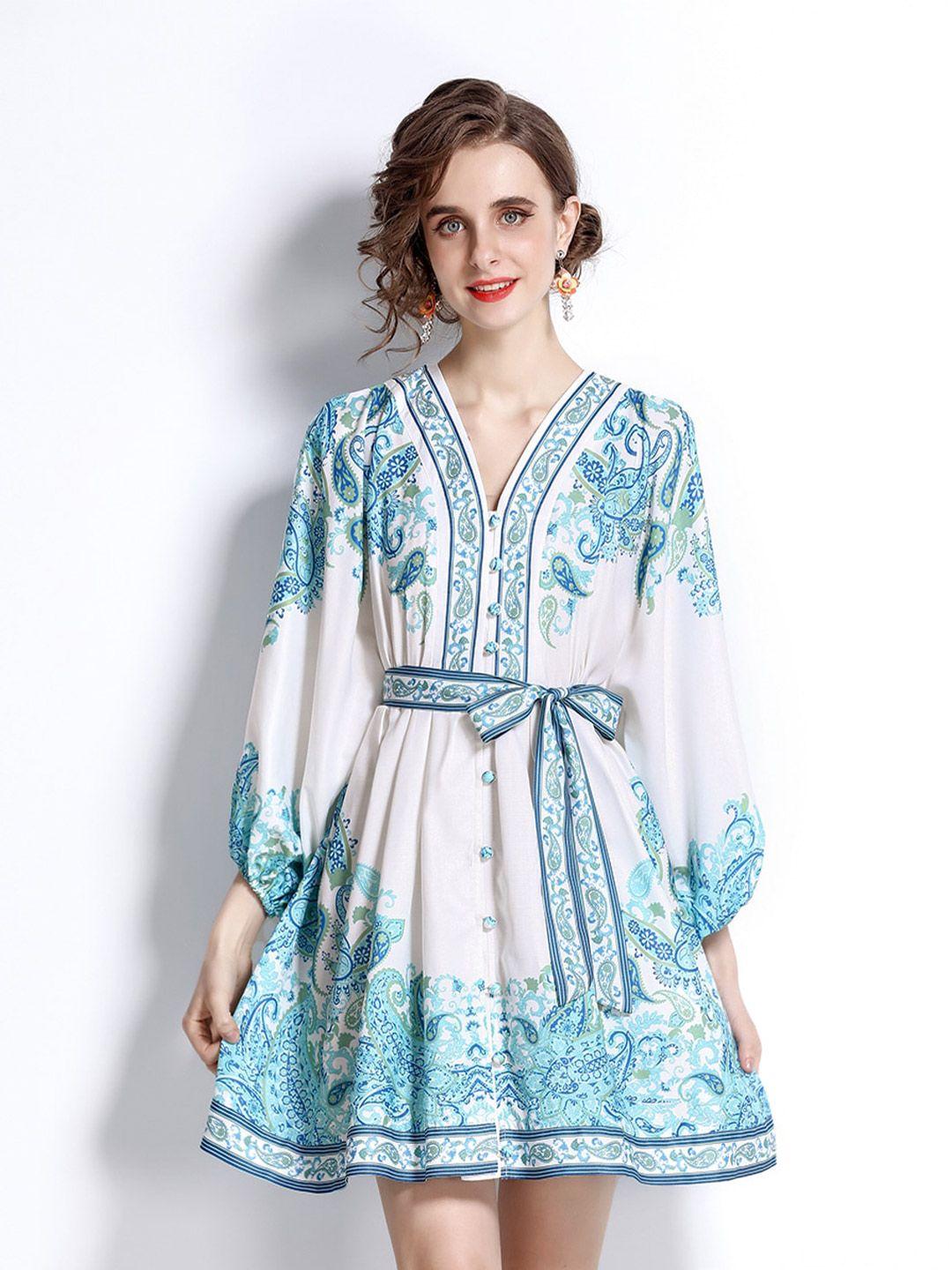 jc collection women blue ethnic motifs dress