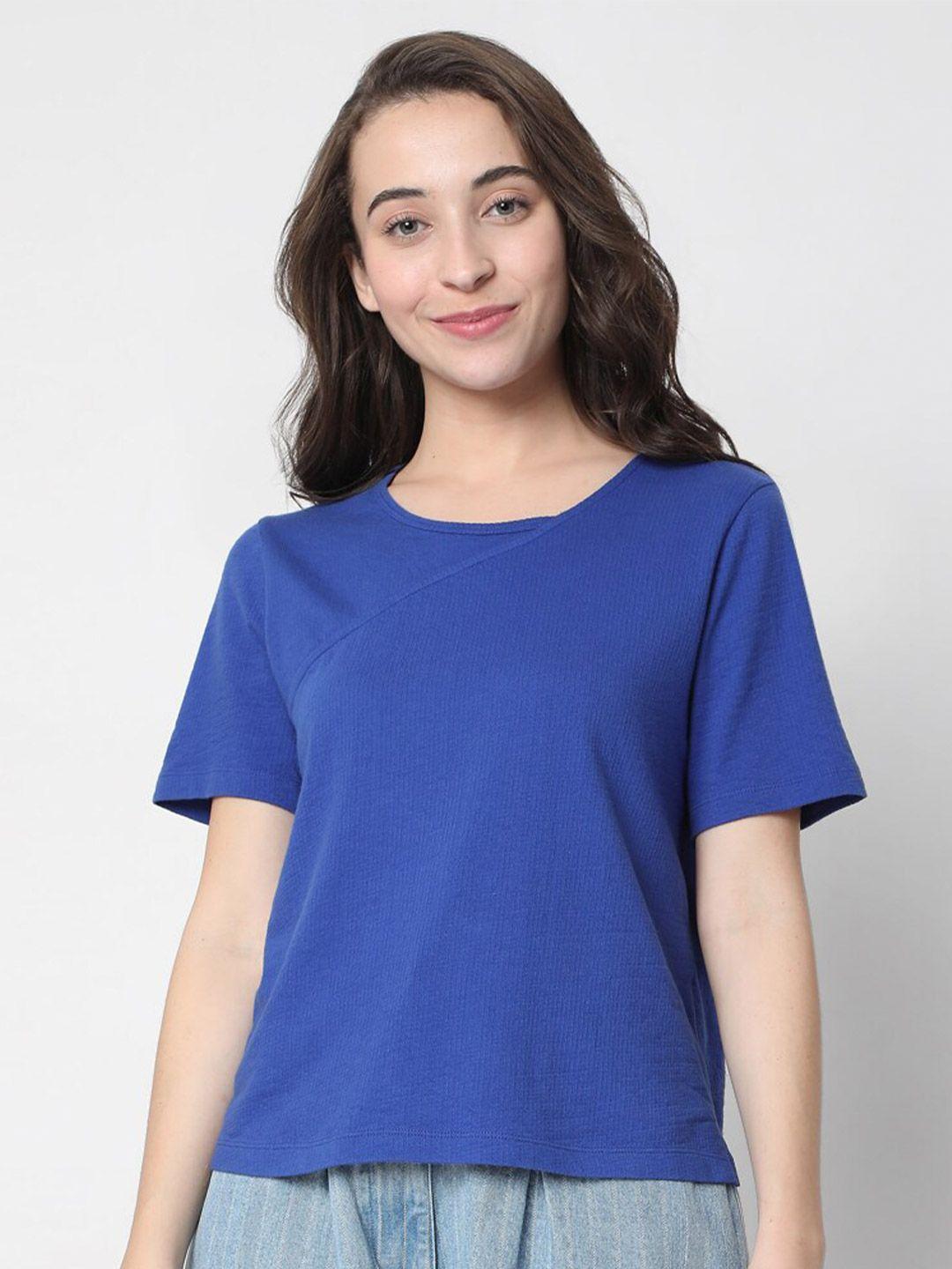 vero moda women blue t-shirt