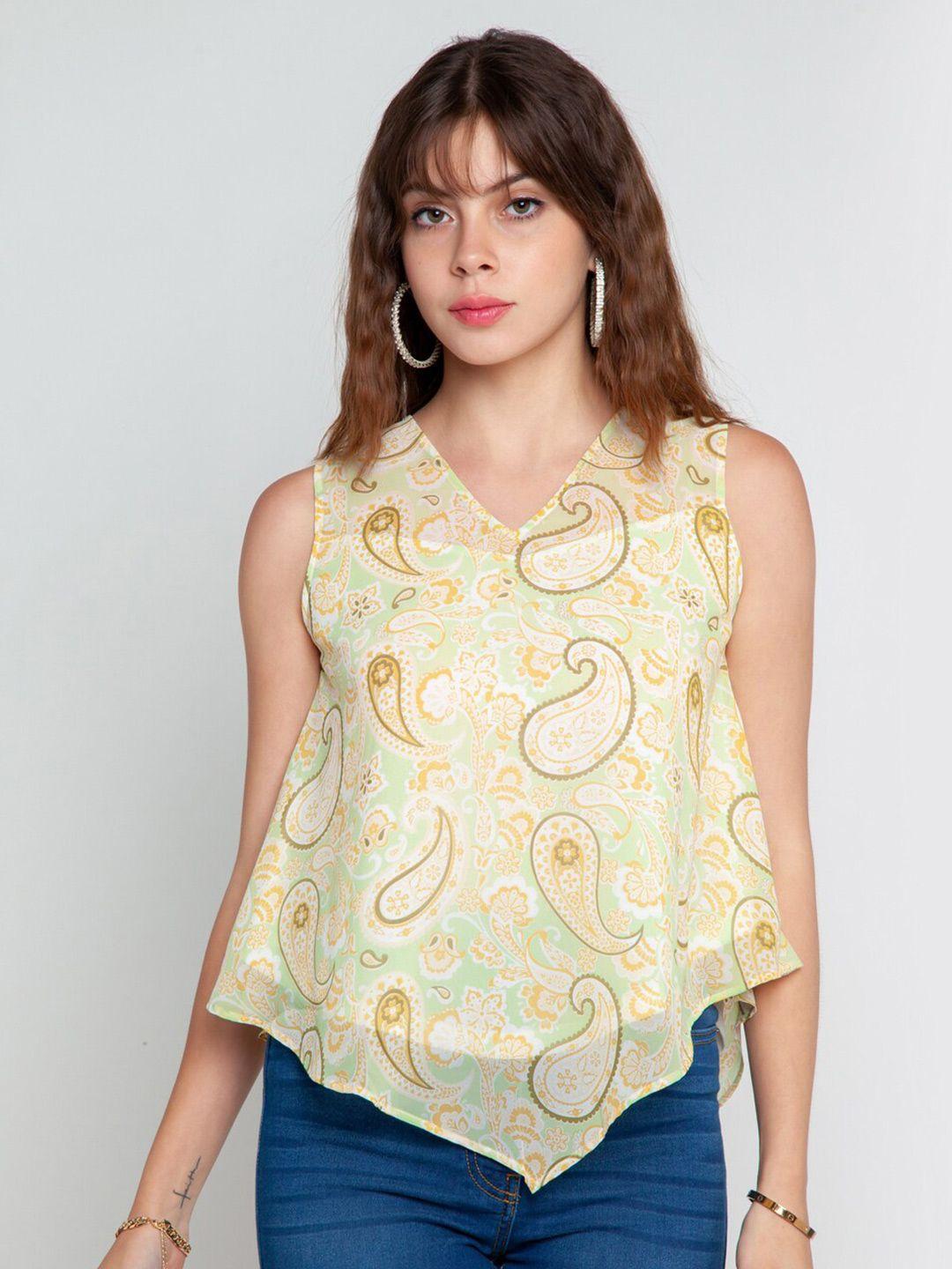 zink london green print top