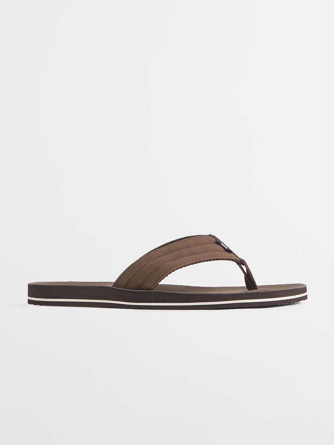 h&m men brown flip-flops