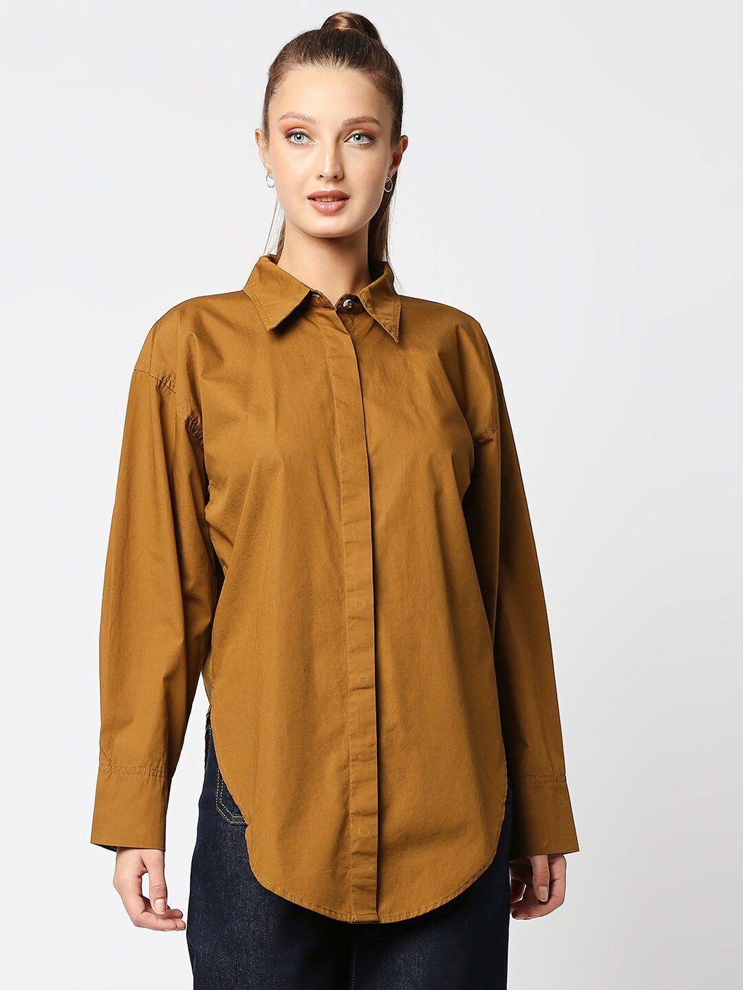 remanika women tan comfort casual shirt