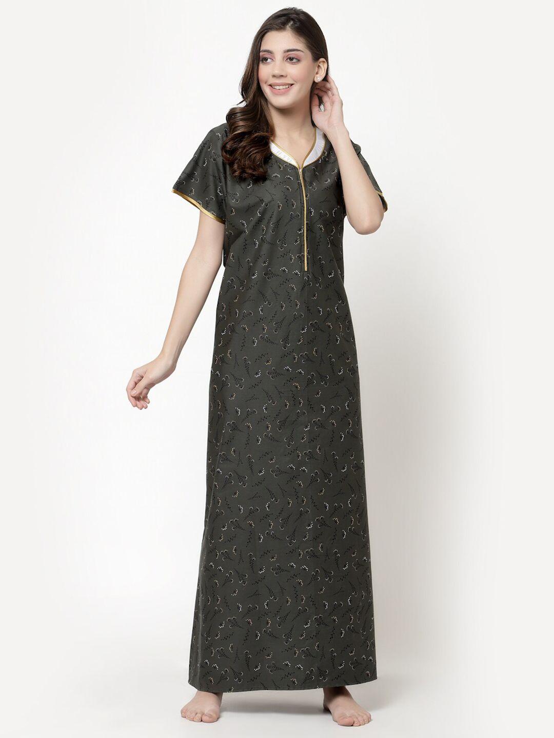 sweet dreams grey printed maxi nightdress