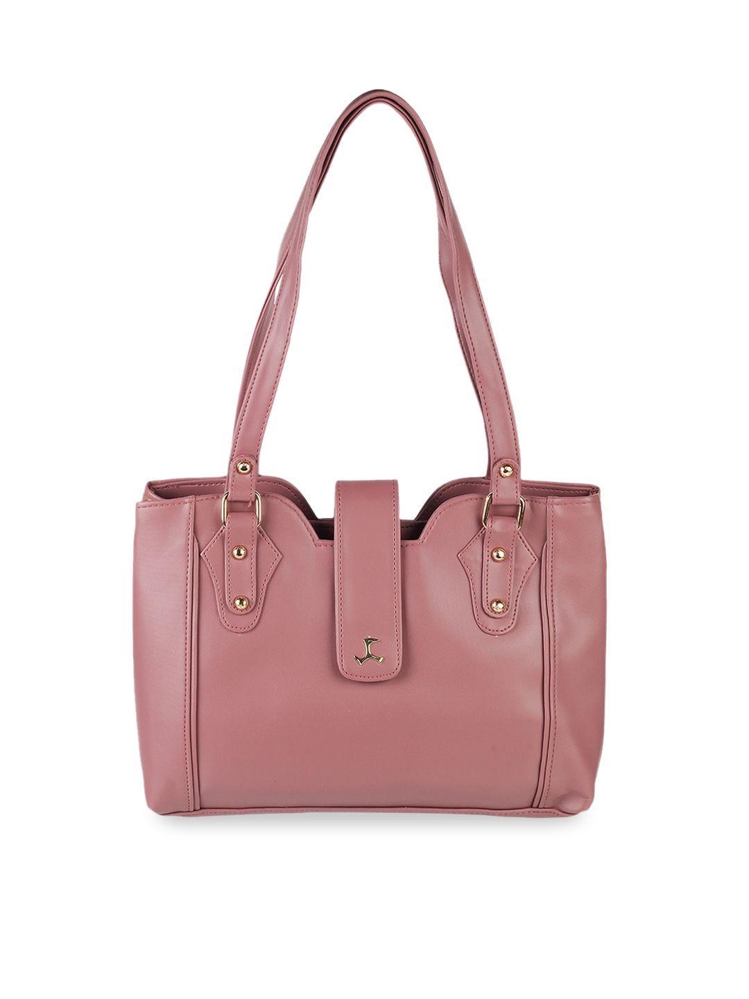 mochi peach-coloured pu structured shoulder bag