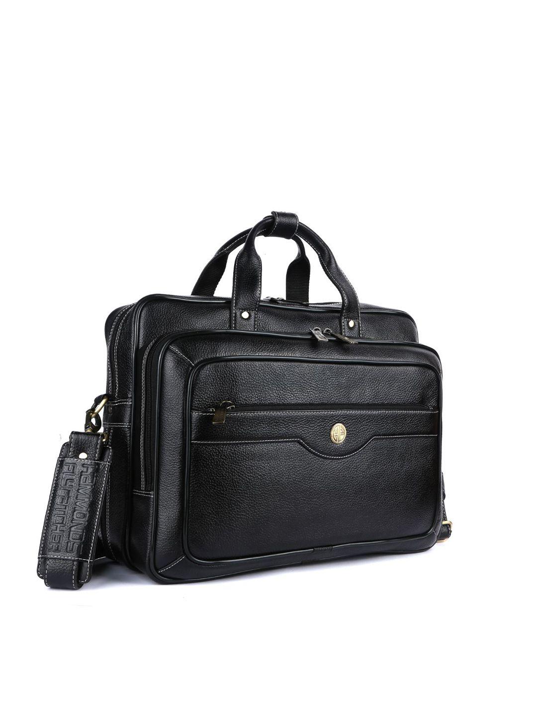 hammonds flycatcher men black leather laptop bag