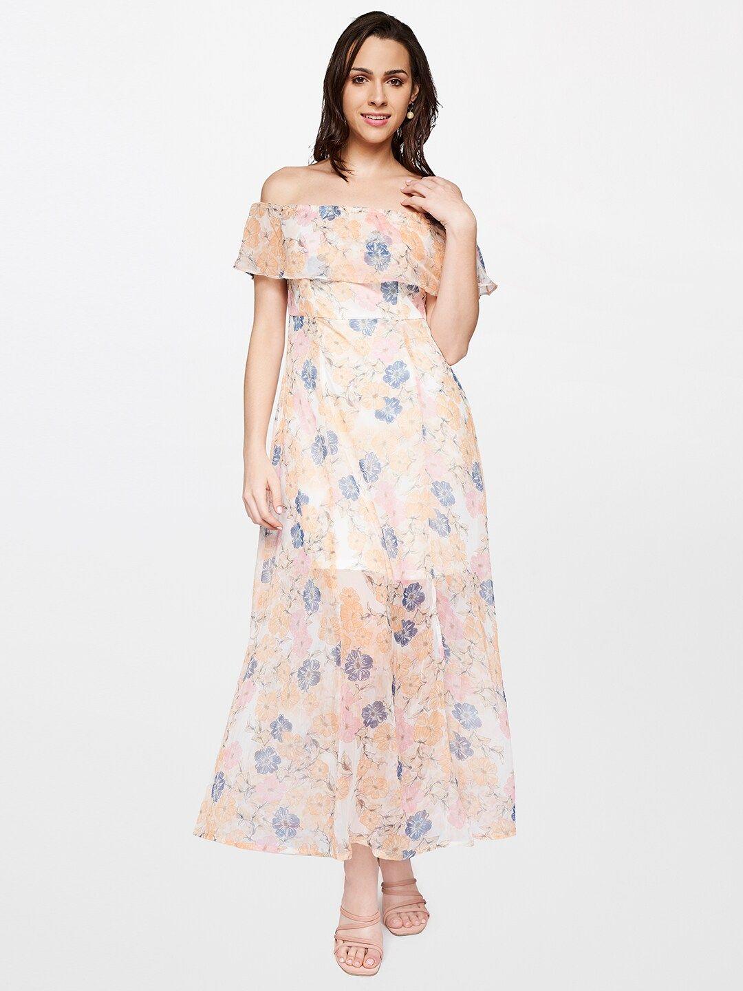 and multicoloured floral maxi dress