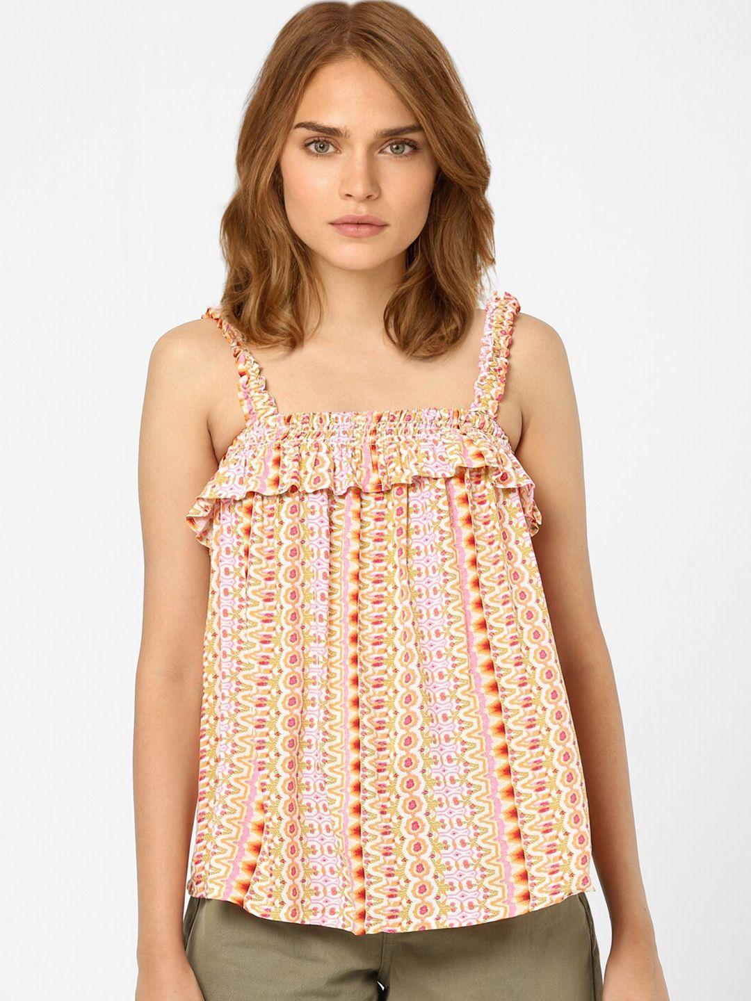 vero moda multicoloured geometric print top