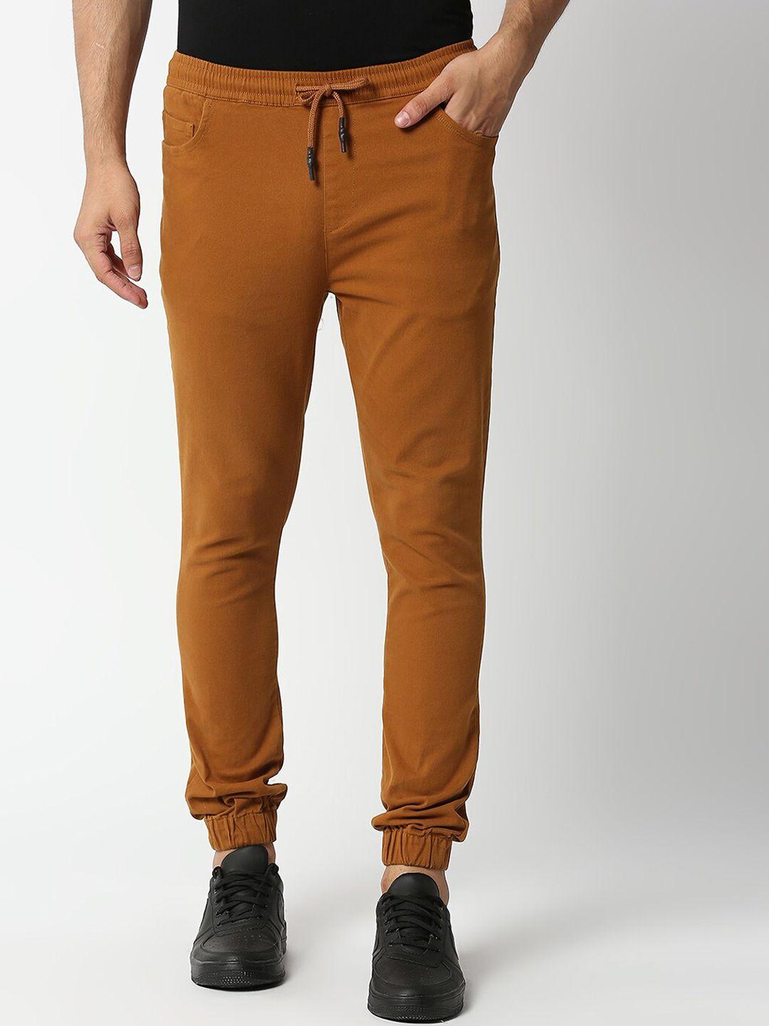 thomas scott men brown joggers trousers