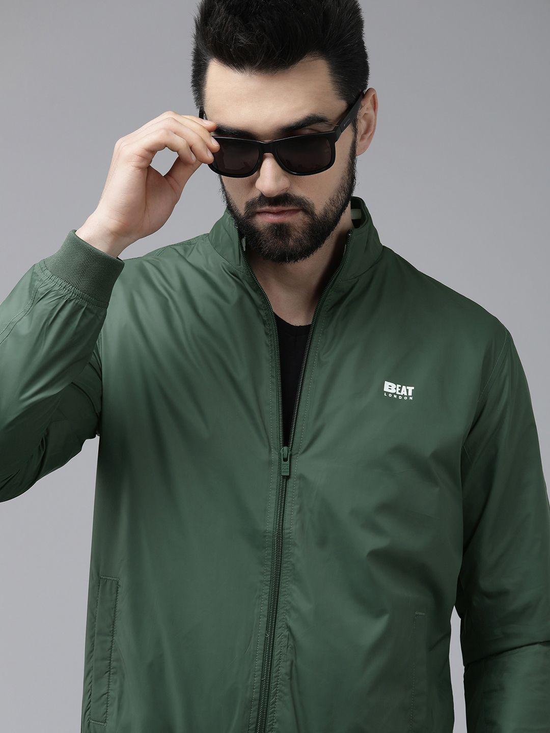 beat london by pepe jeans men green bomber jacket