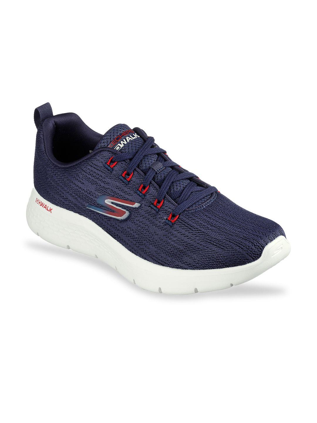 skechers men navy blue mesh walking non-marking shoes