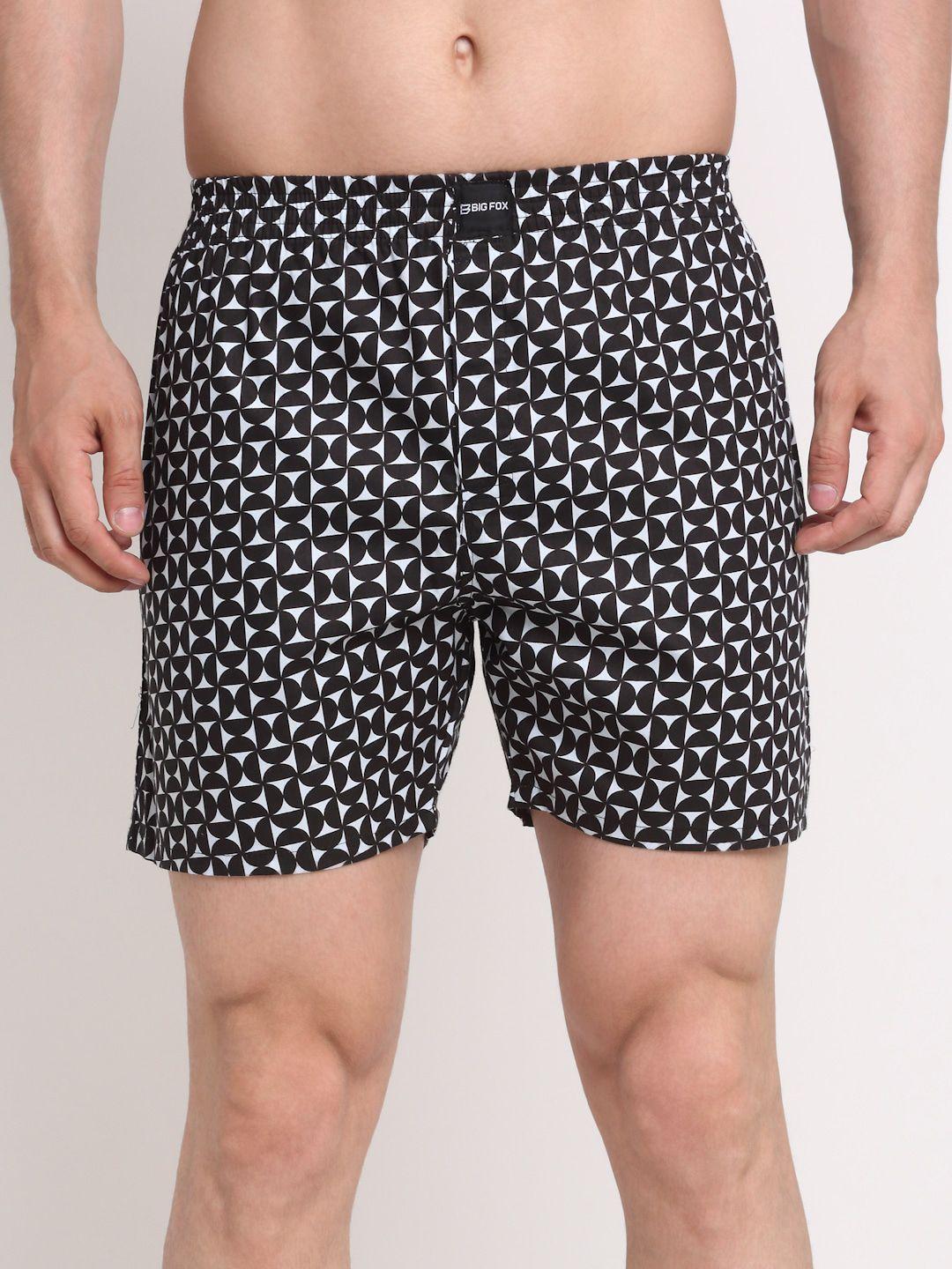 big fox men black printed pure cotton boxer