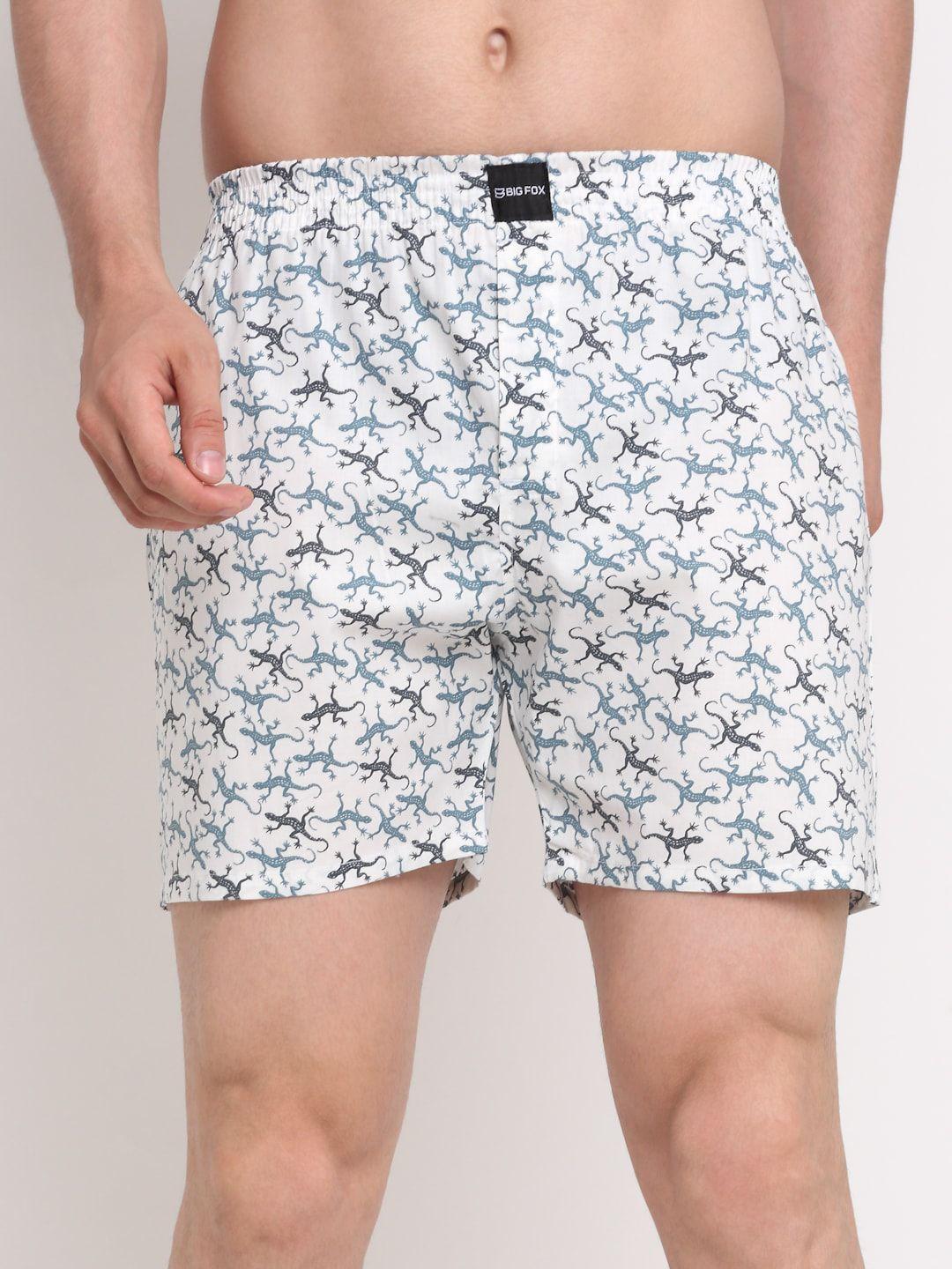 big fox men white printed boxers