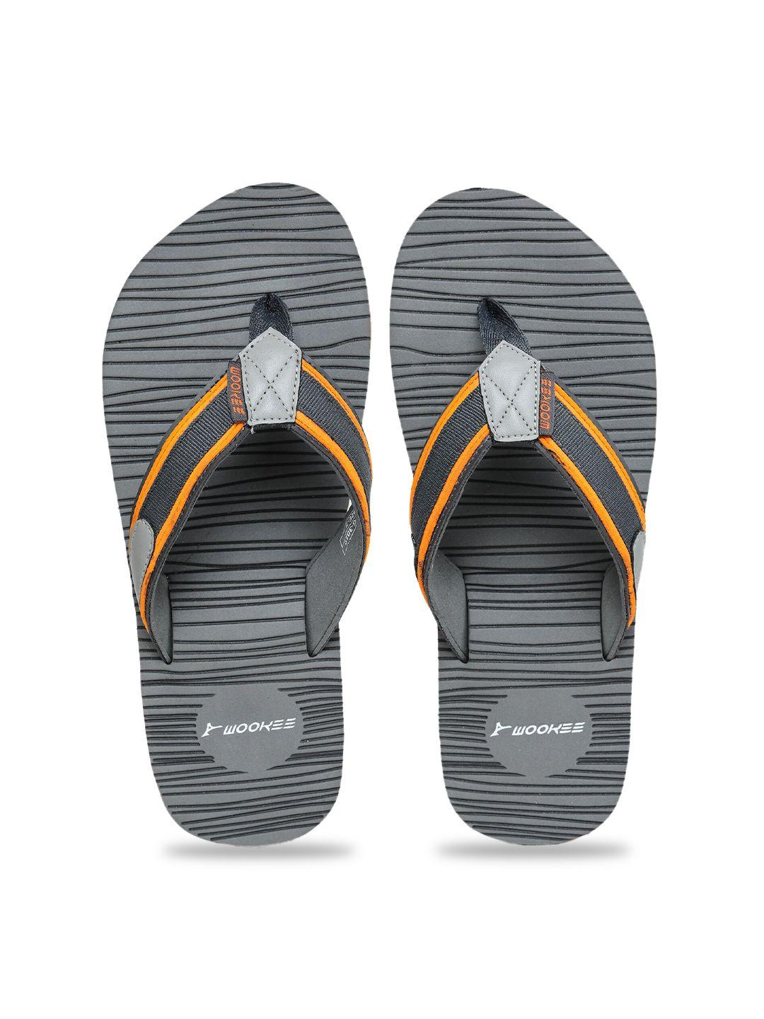 abros men grey & white printed thong flip-flops