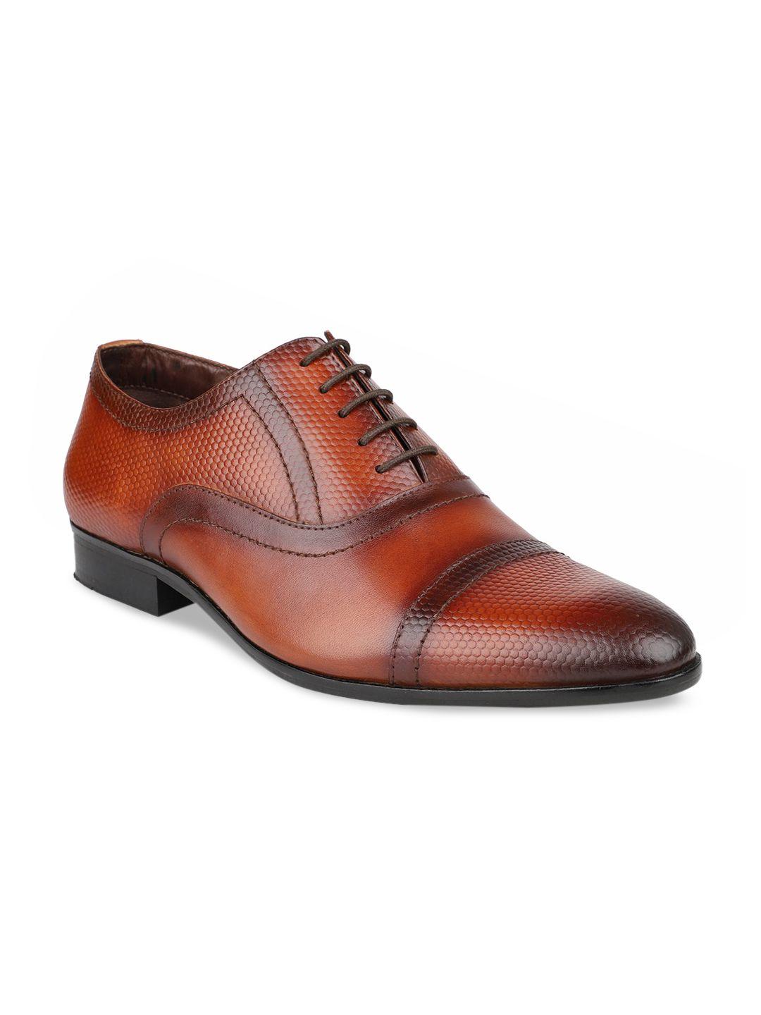 atesber men tan brown solid formal oxfords