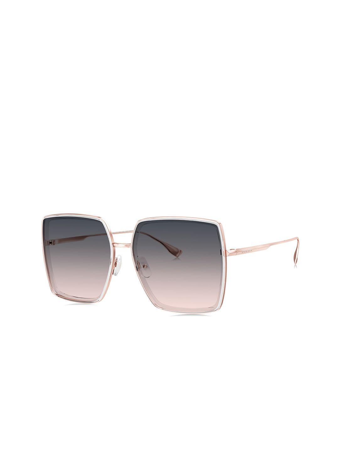 bolon eyewear women blue lens & rose gold-toned square sunglasses with uv protected lens