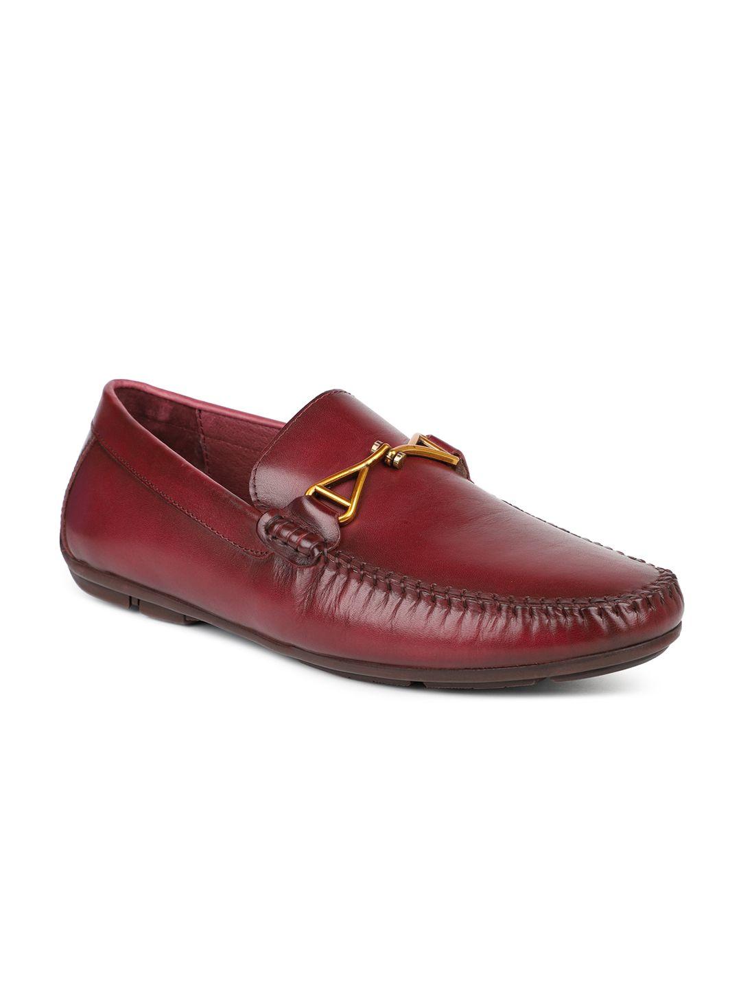 atesber men burgundy leather loafers