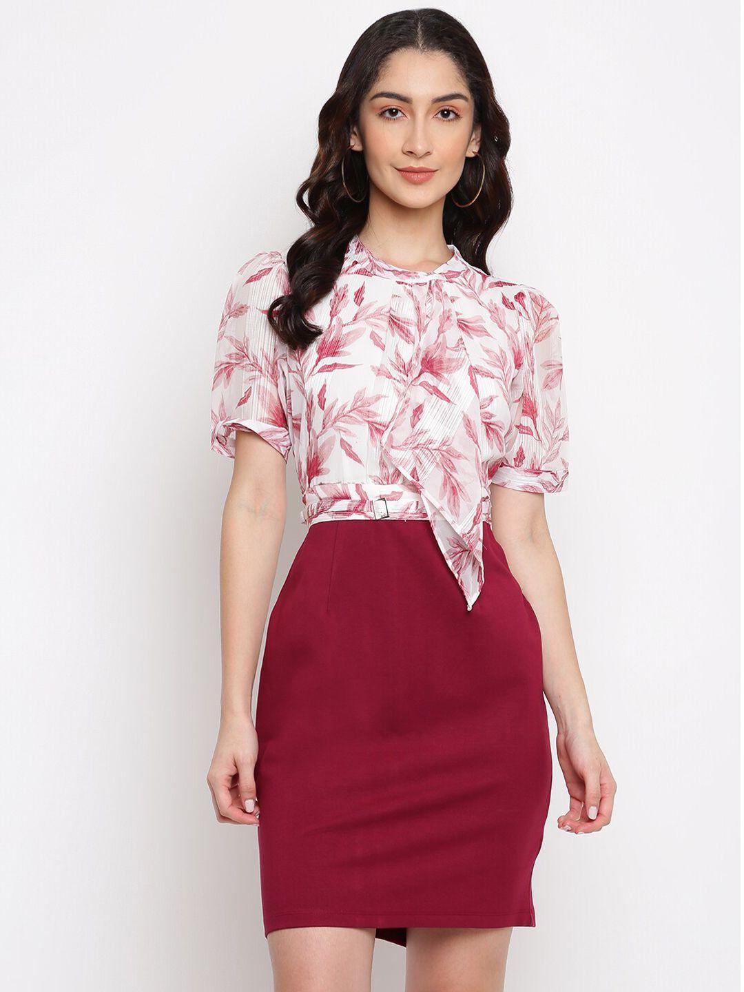 latin quarters maroon sheath dress