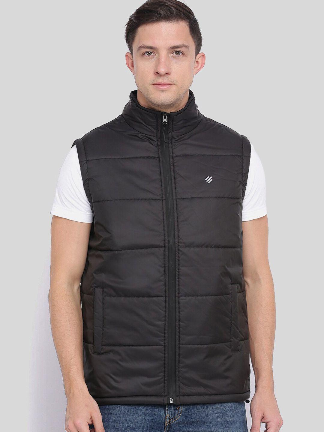 onn men black quilted jacket