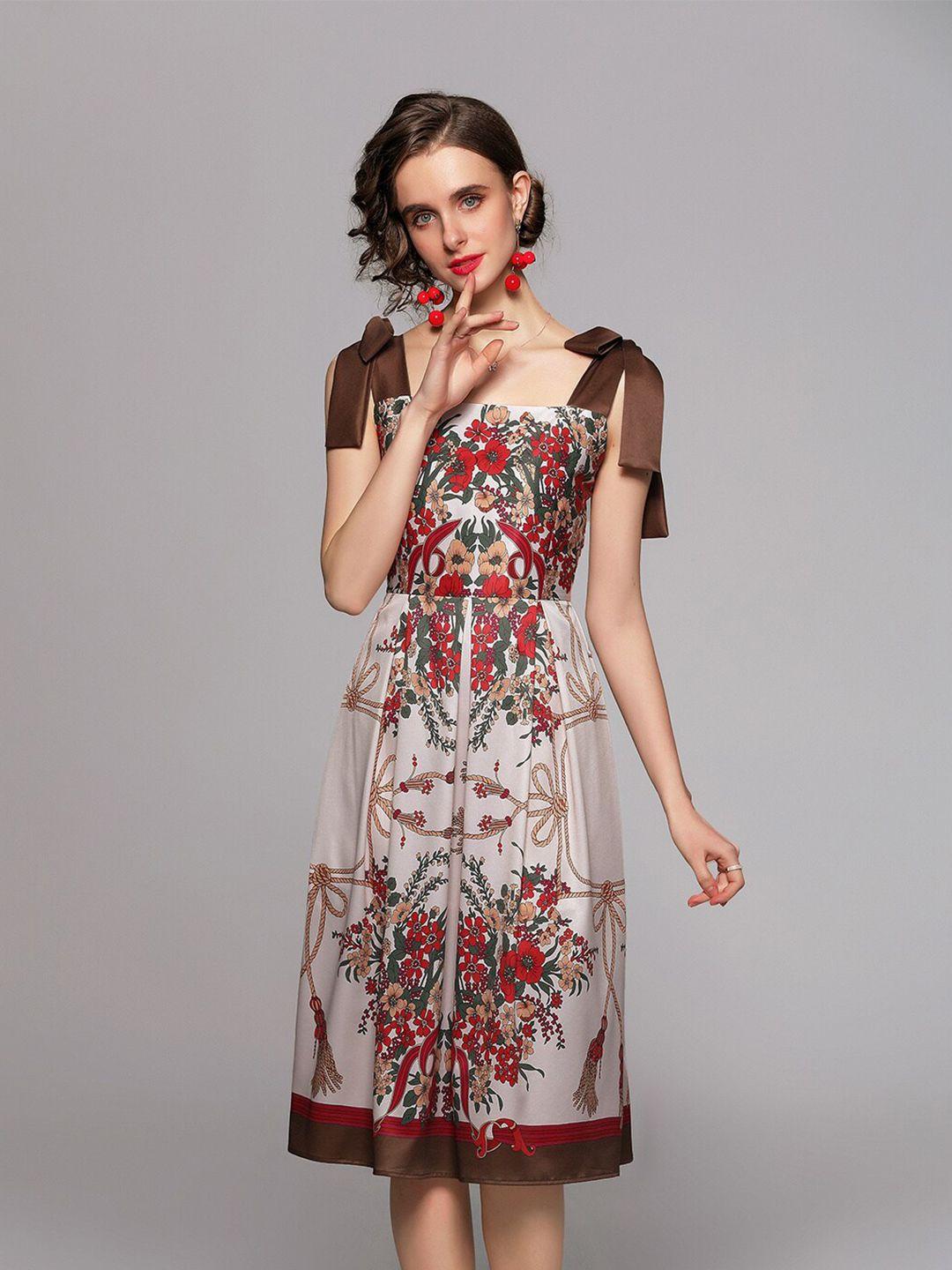 jc collection women multicolor floral printed sleeveless dress