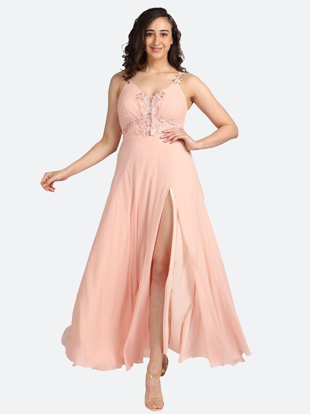 boldmiss peach-coloured maxi dress