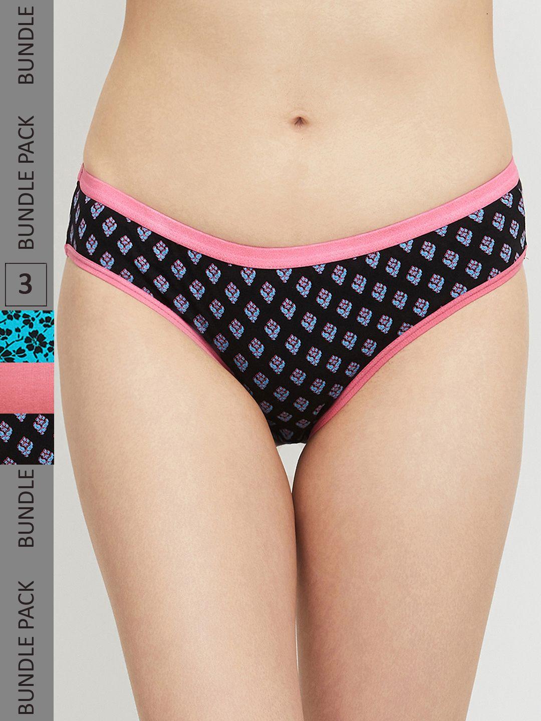 max women pack of 3 printed cotton hipster briefs-noossu22lh07fuchsia